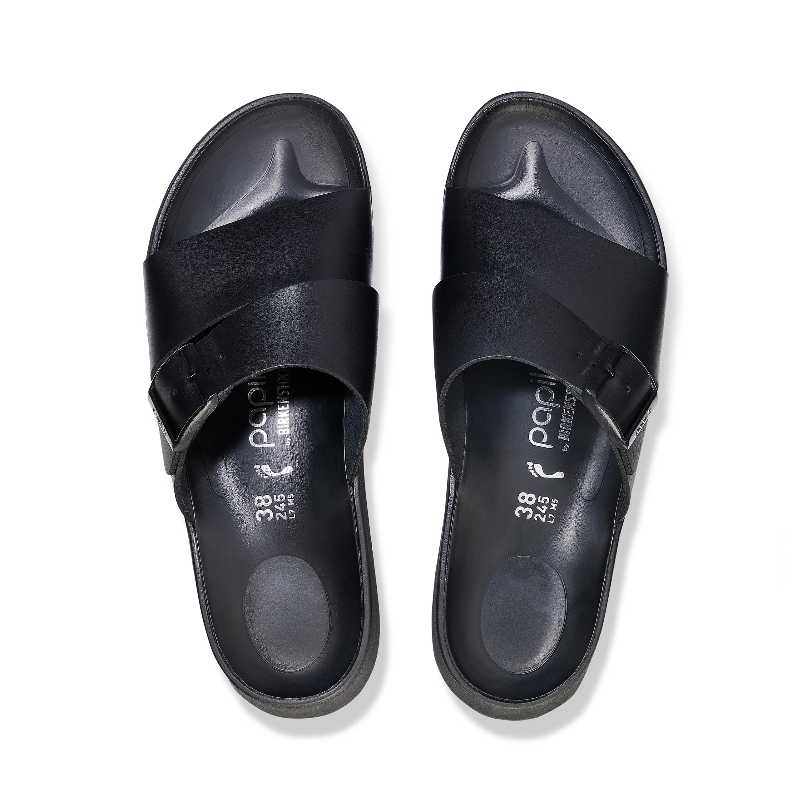 Almina Exquisite Platform Wedge Black Smooth Leather - Image 3
