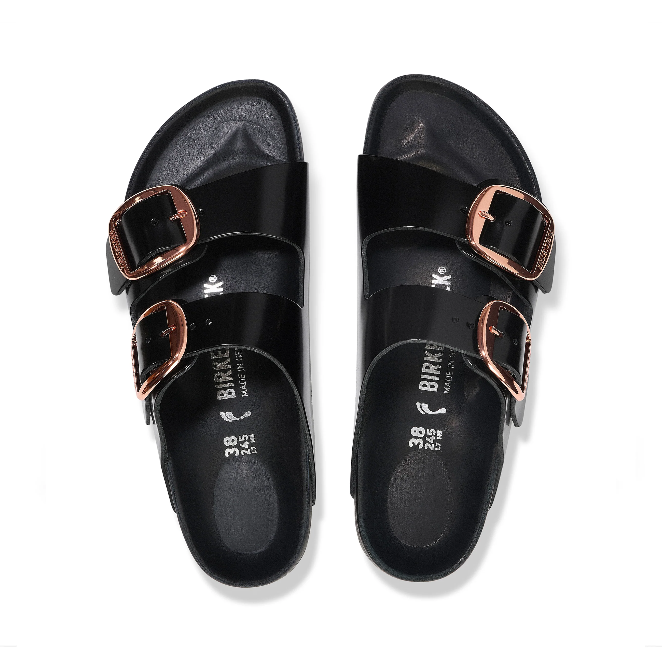 Arizona Big Buckle Exquisite High Shine Black Natural Leather Patent - Image 3