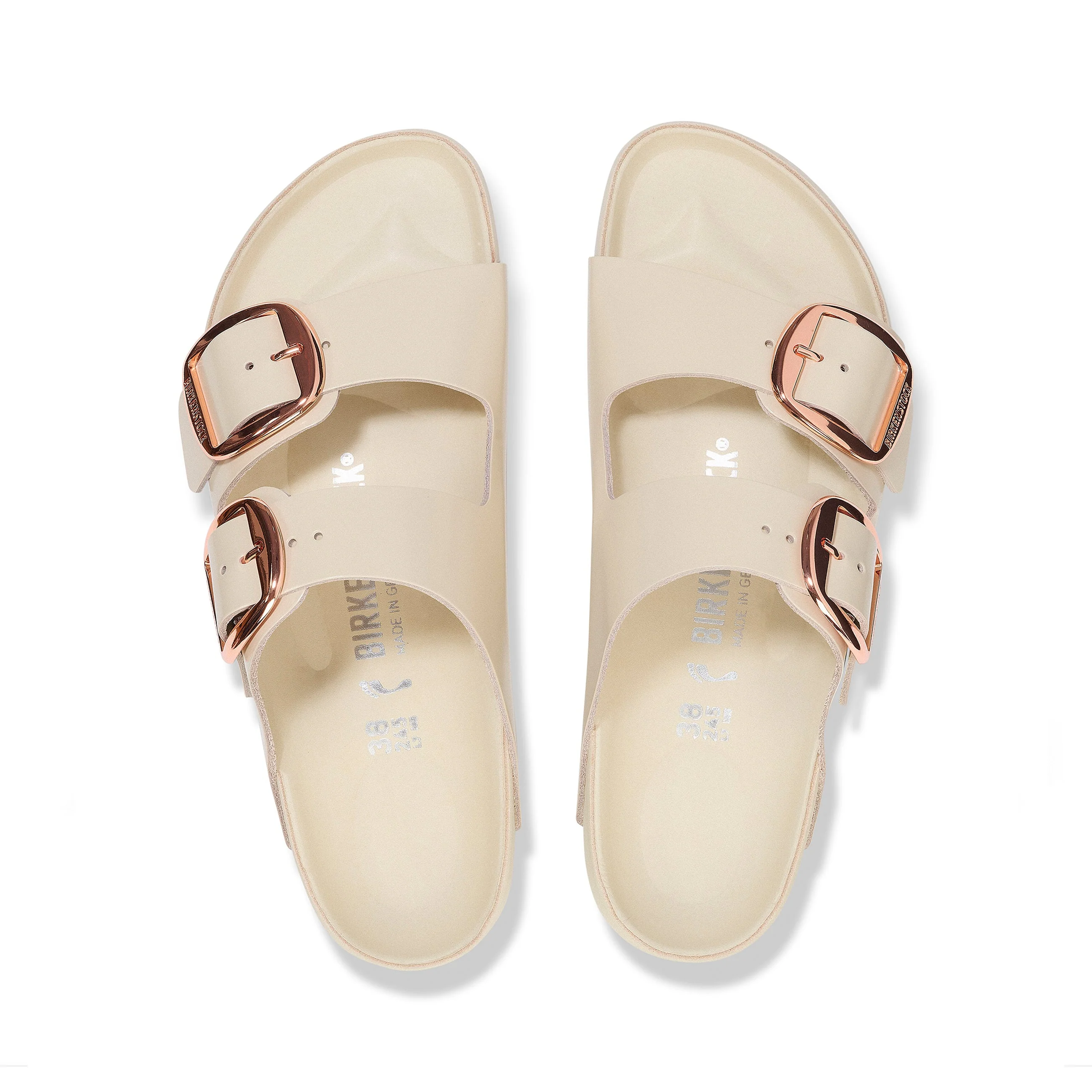 Arizona Big Buckle Exquisite High Shine Ecru Natural Leather Patent - Image 3