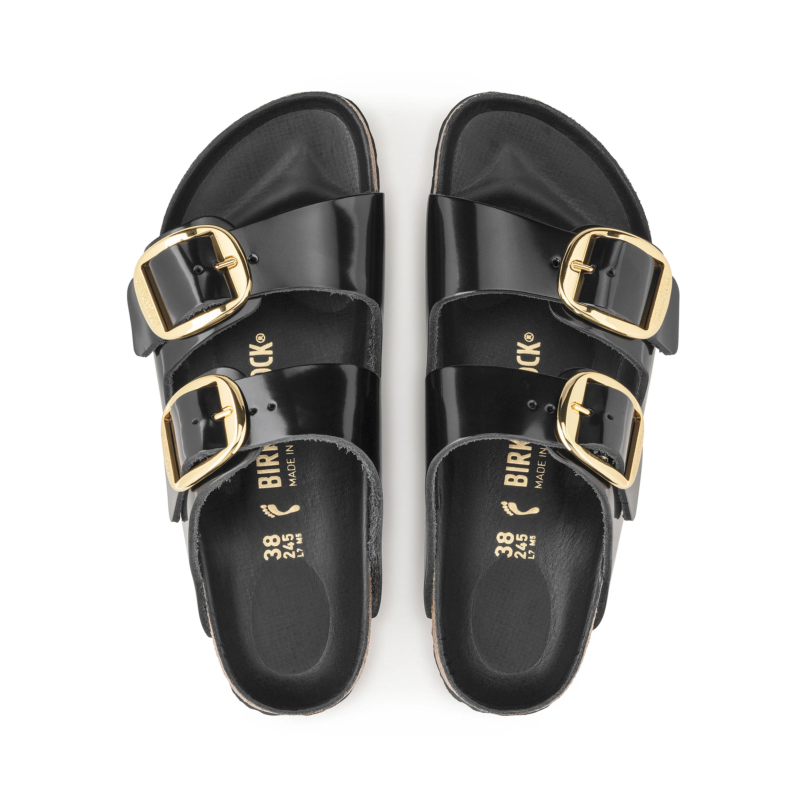 Arizona Big Buckle High Shine Black Natural Leather Patent - Image 3