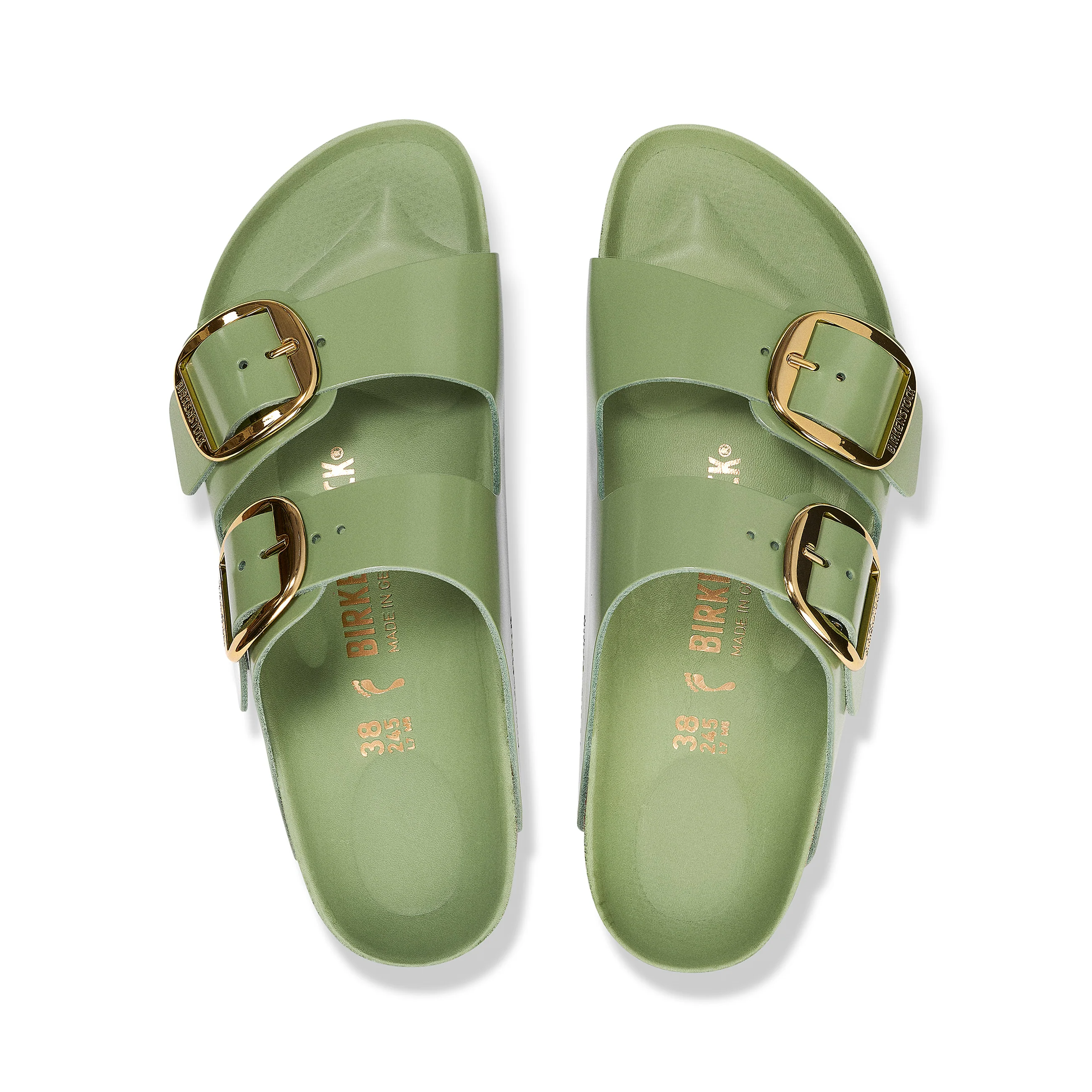Arizona Big Buckle High Shine Green Tea Natural Leather Patent - Image 3