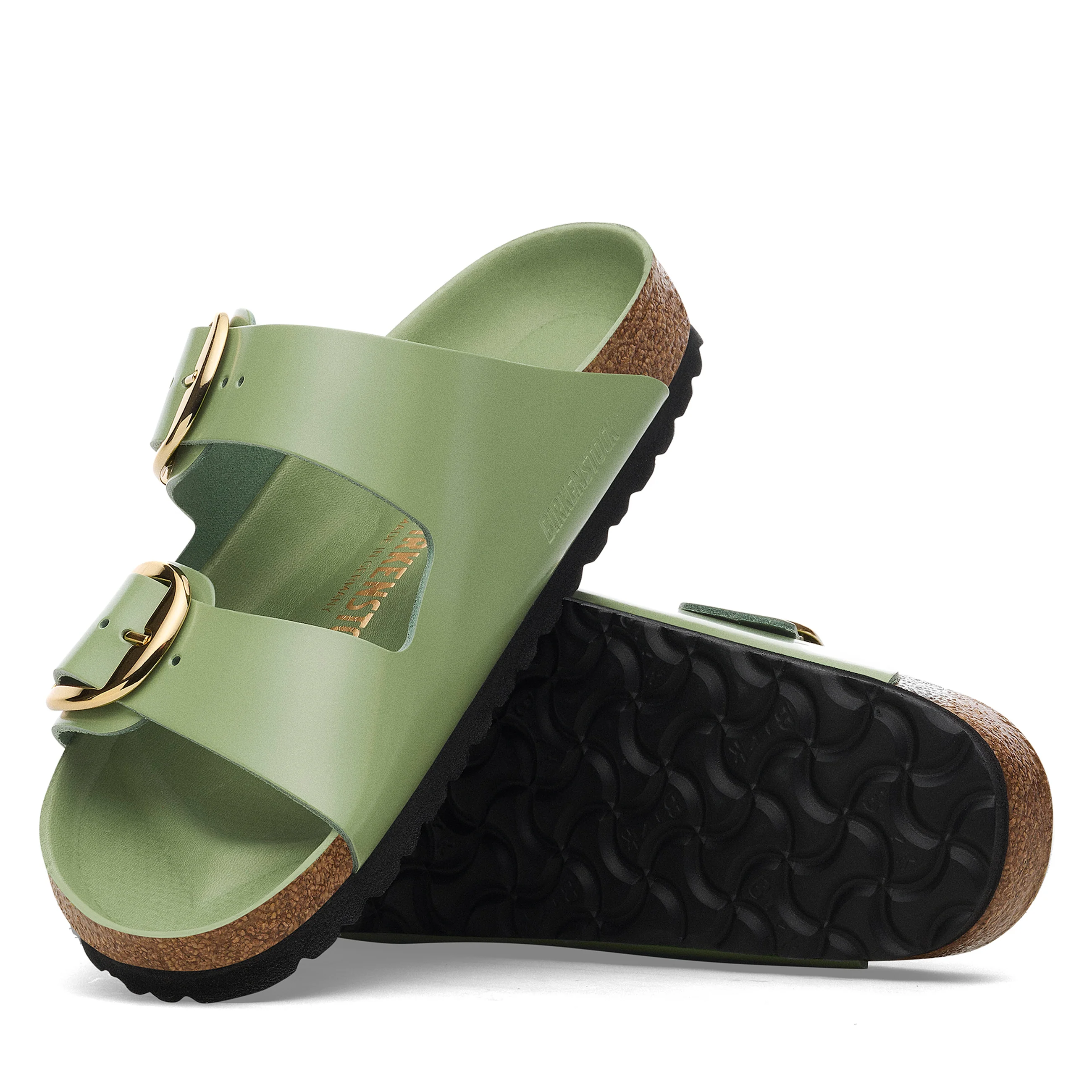Arizona Big Buckle High Shine Green Tea Natural Leather Patent - Image 4