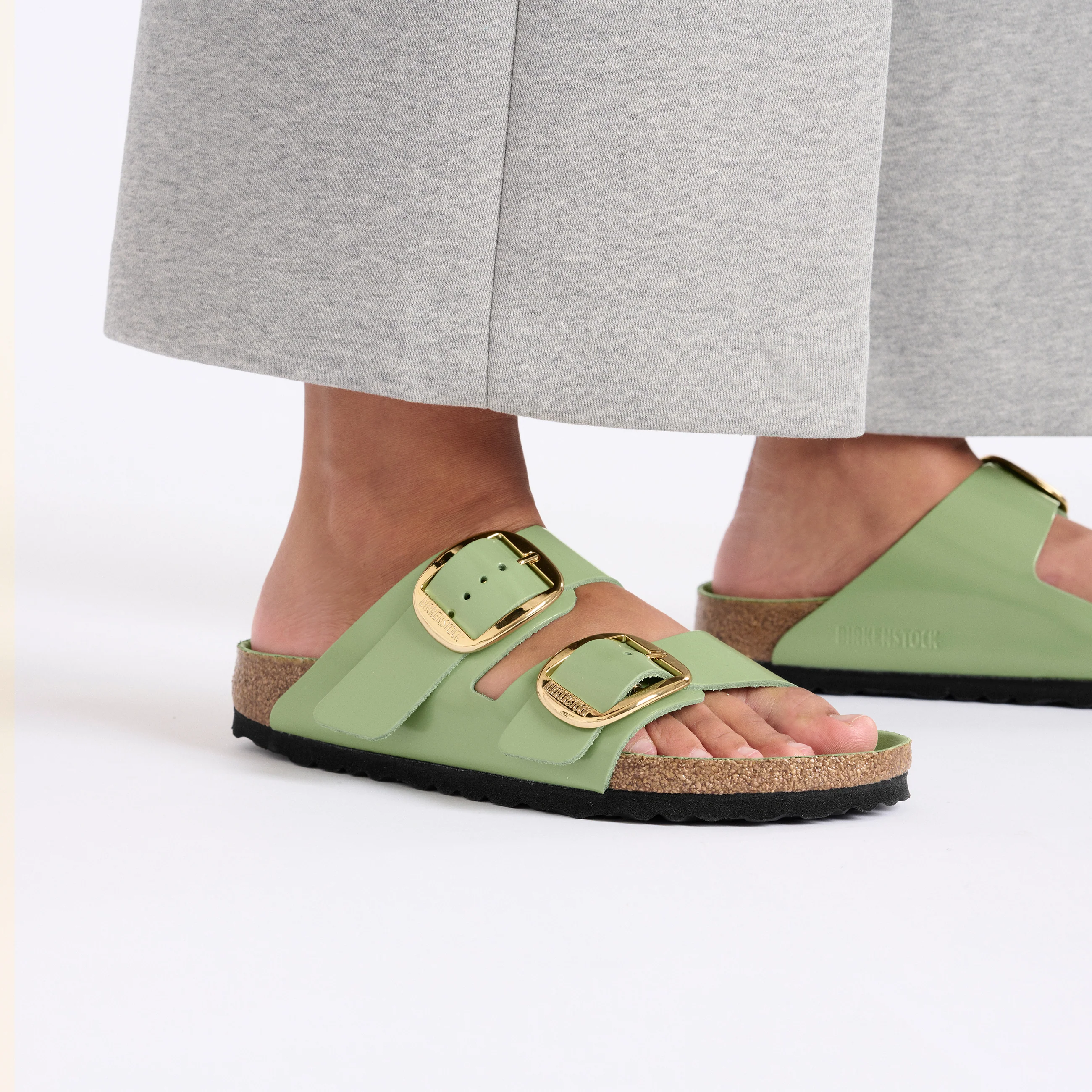 Arizona Big Buckle High Shine Green Tea Natural Leather Patent - Image 6