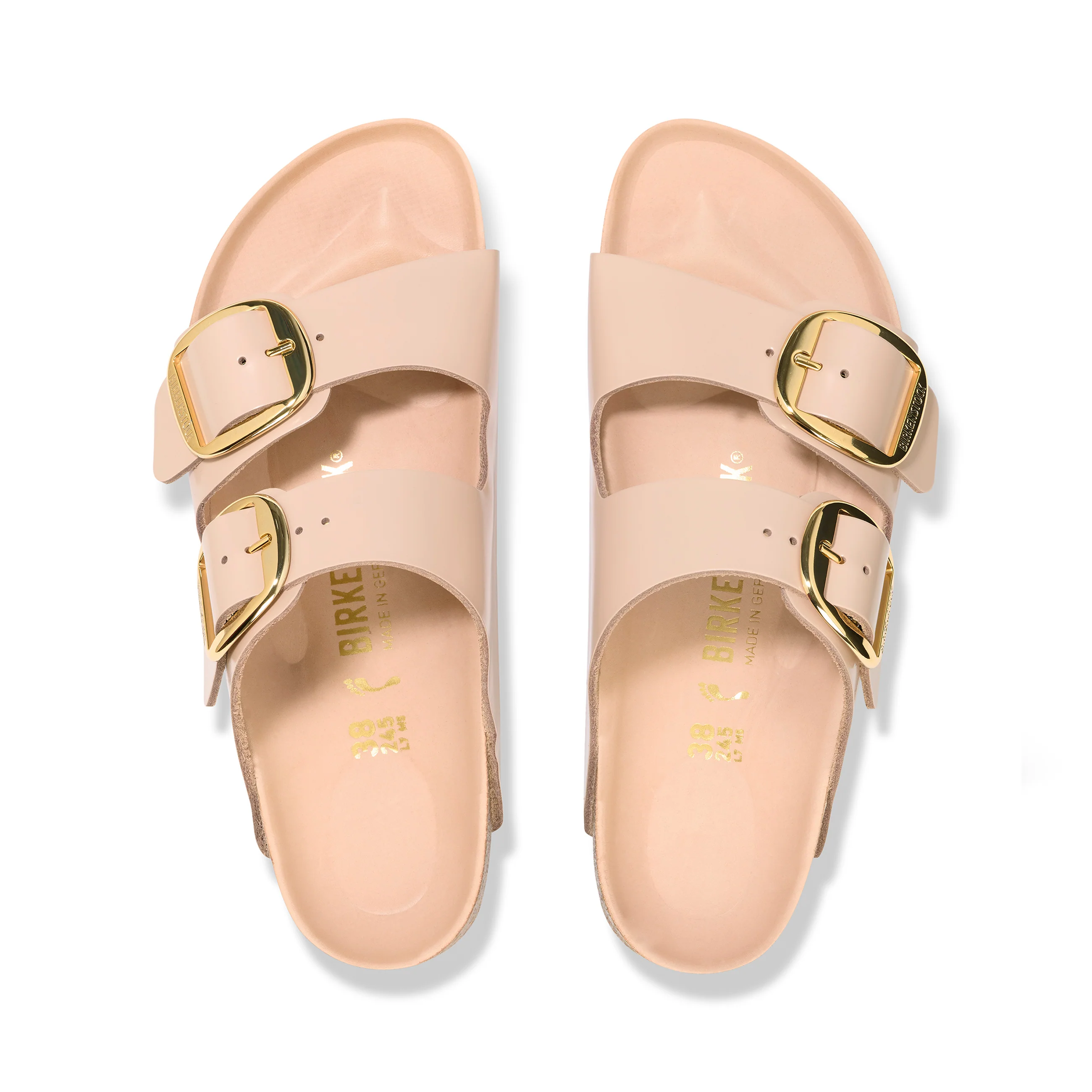 Arizona Big Buckle High Shine New Beige Natural Leather Patent - Image 3