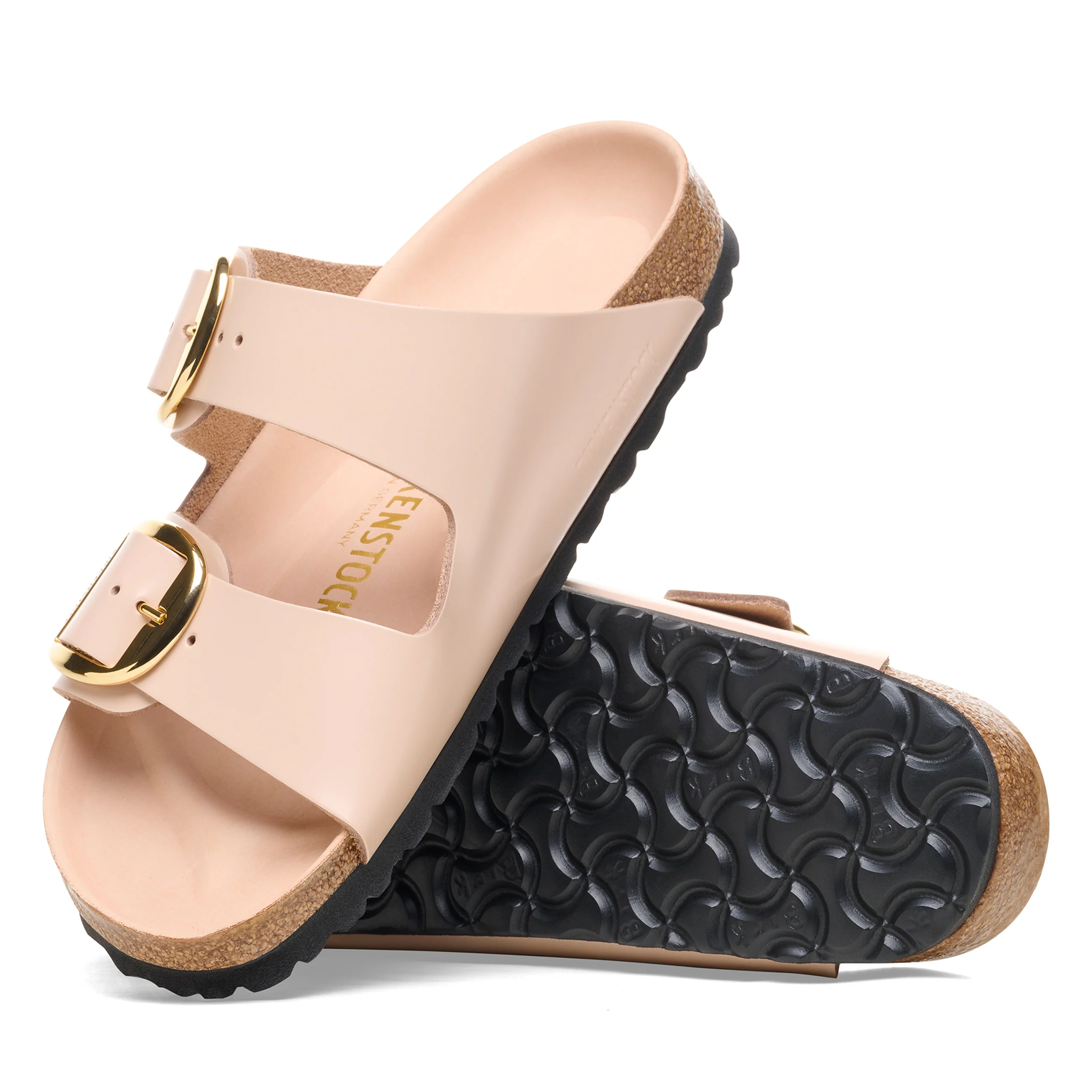 Arizona Big Buckle High Shine New Beige Natural Leather Patent - Image 4