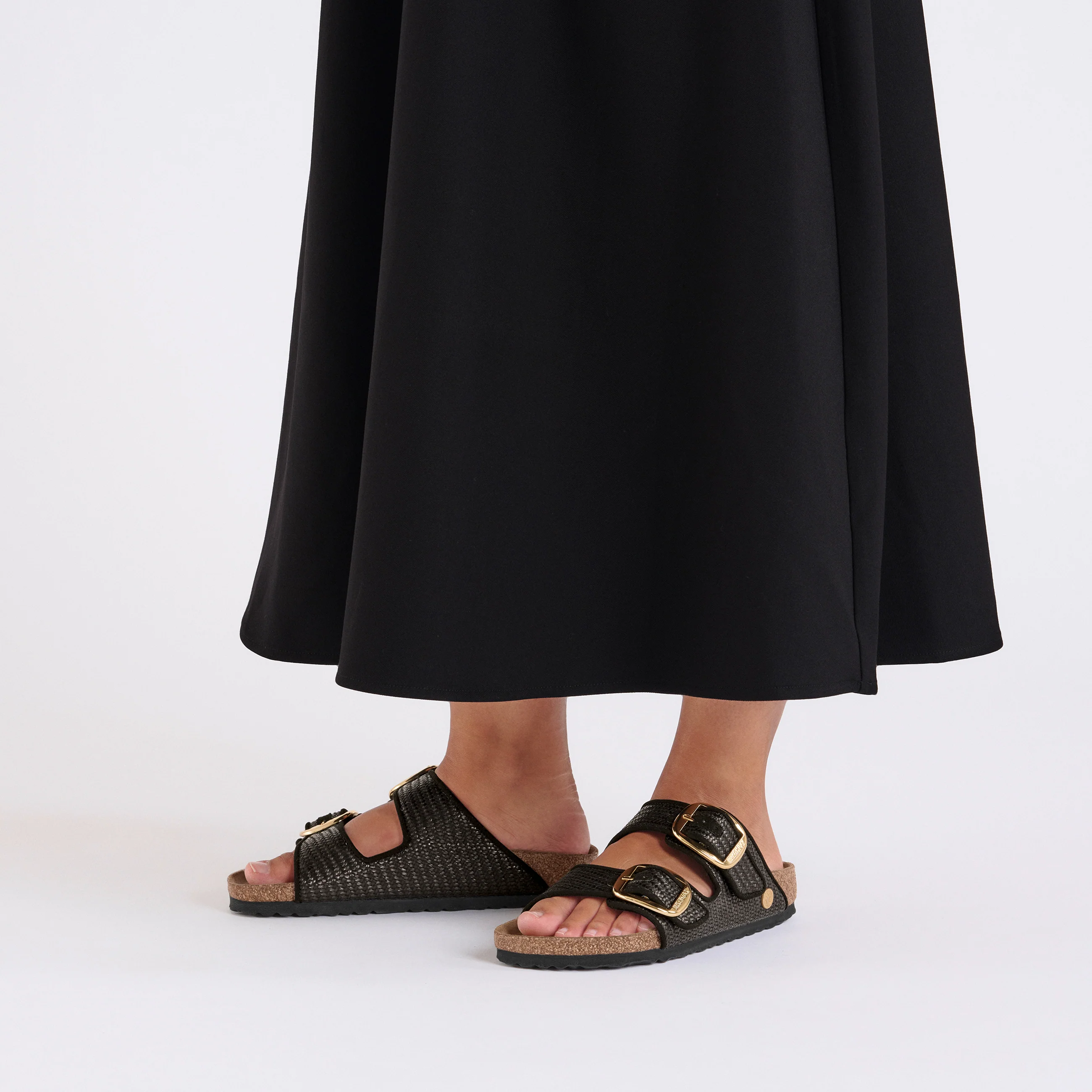 Arizona Big Buckle Raffia Black Textile - Image 4