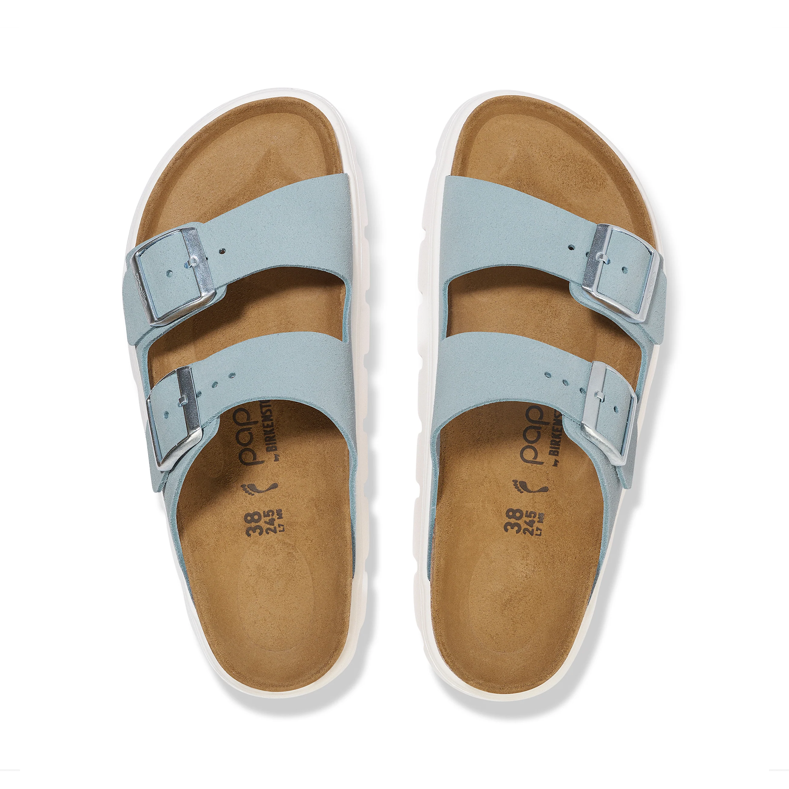 Arizona Chunky Baby Blue Suede Leather - Image 3