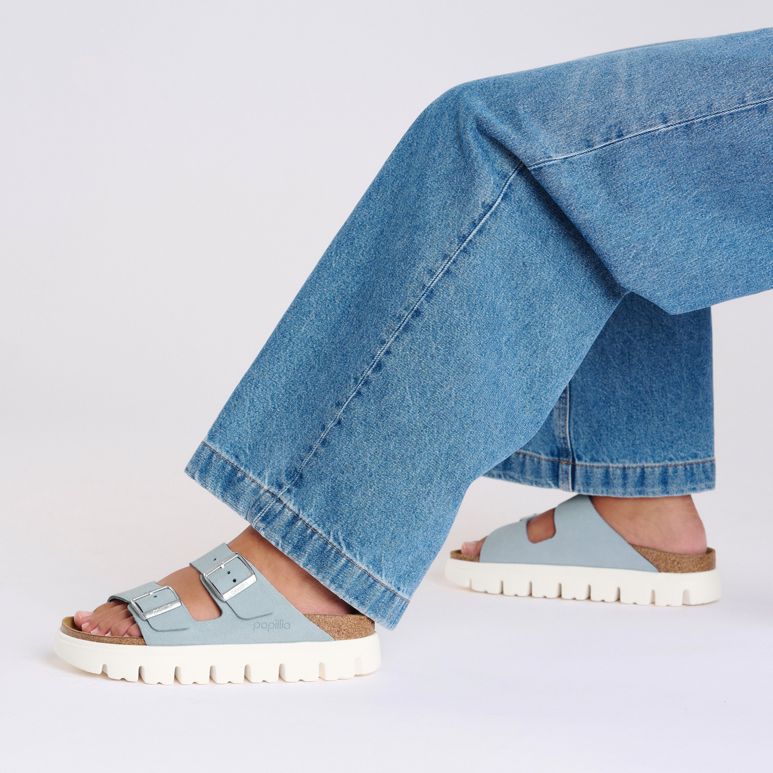 Arizona Chunky Baby Blue Suede Leather - Image 4
