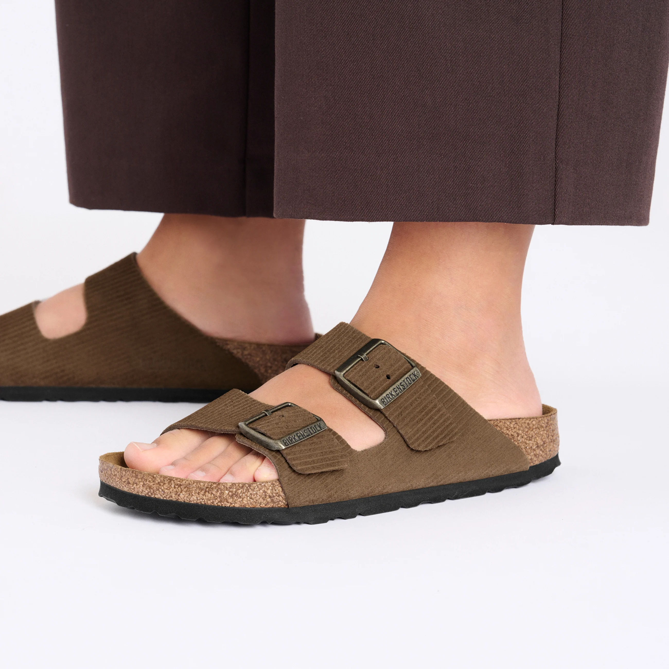 Arizona Corduroy Dark Tea Embossed Suede Leather - Image 5
