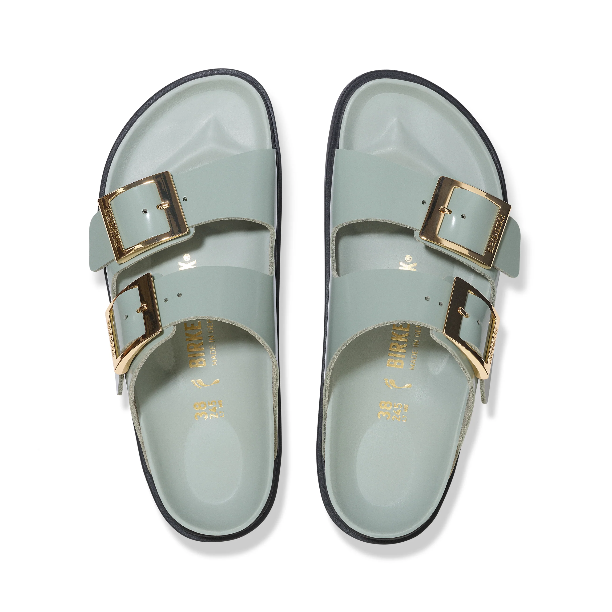 Arizona Droplet Buckle High Shine Pure Sage Natural Leather Patent - Image 3