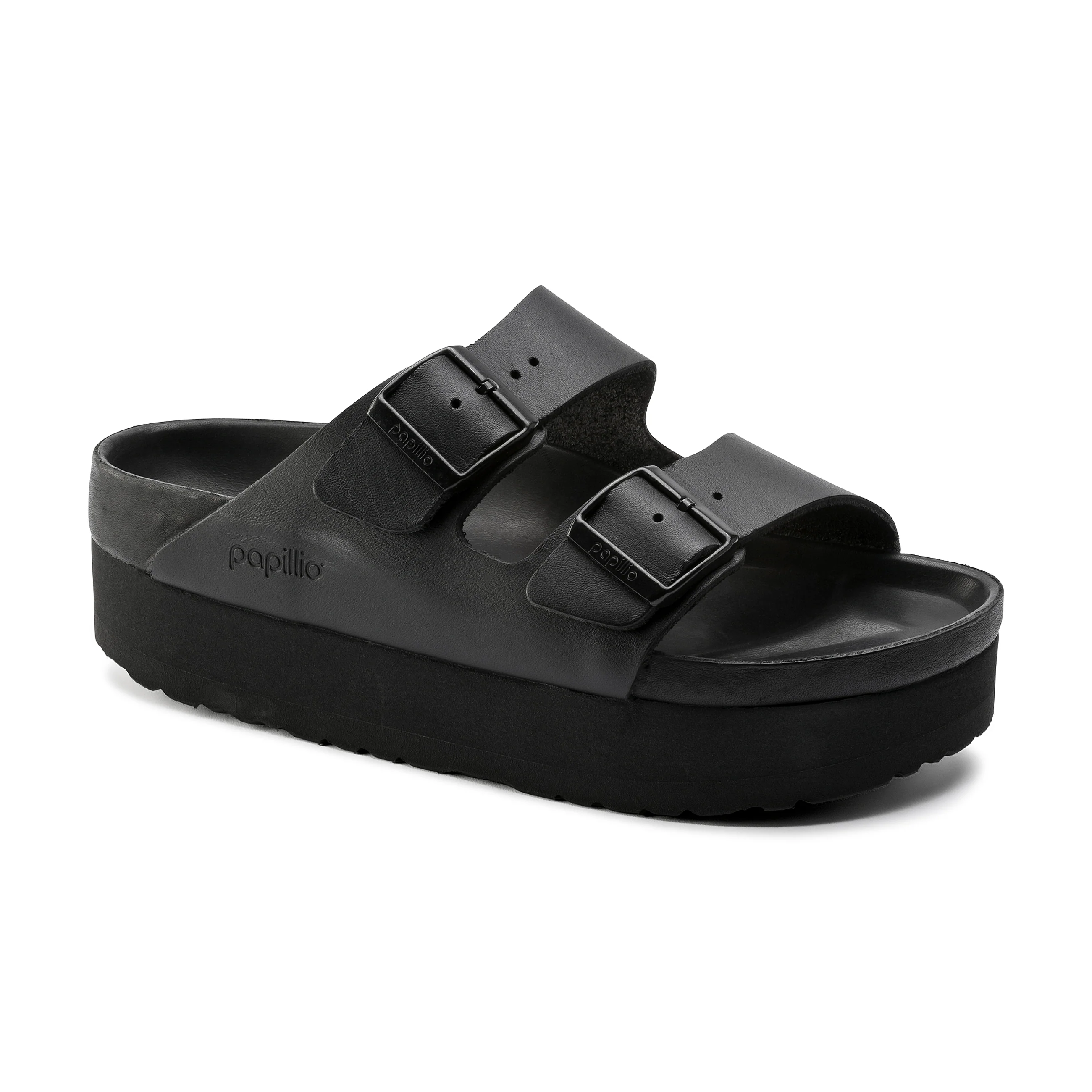 Arizona Exquisite Platform Black Natural Leather