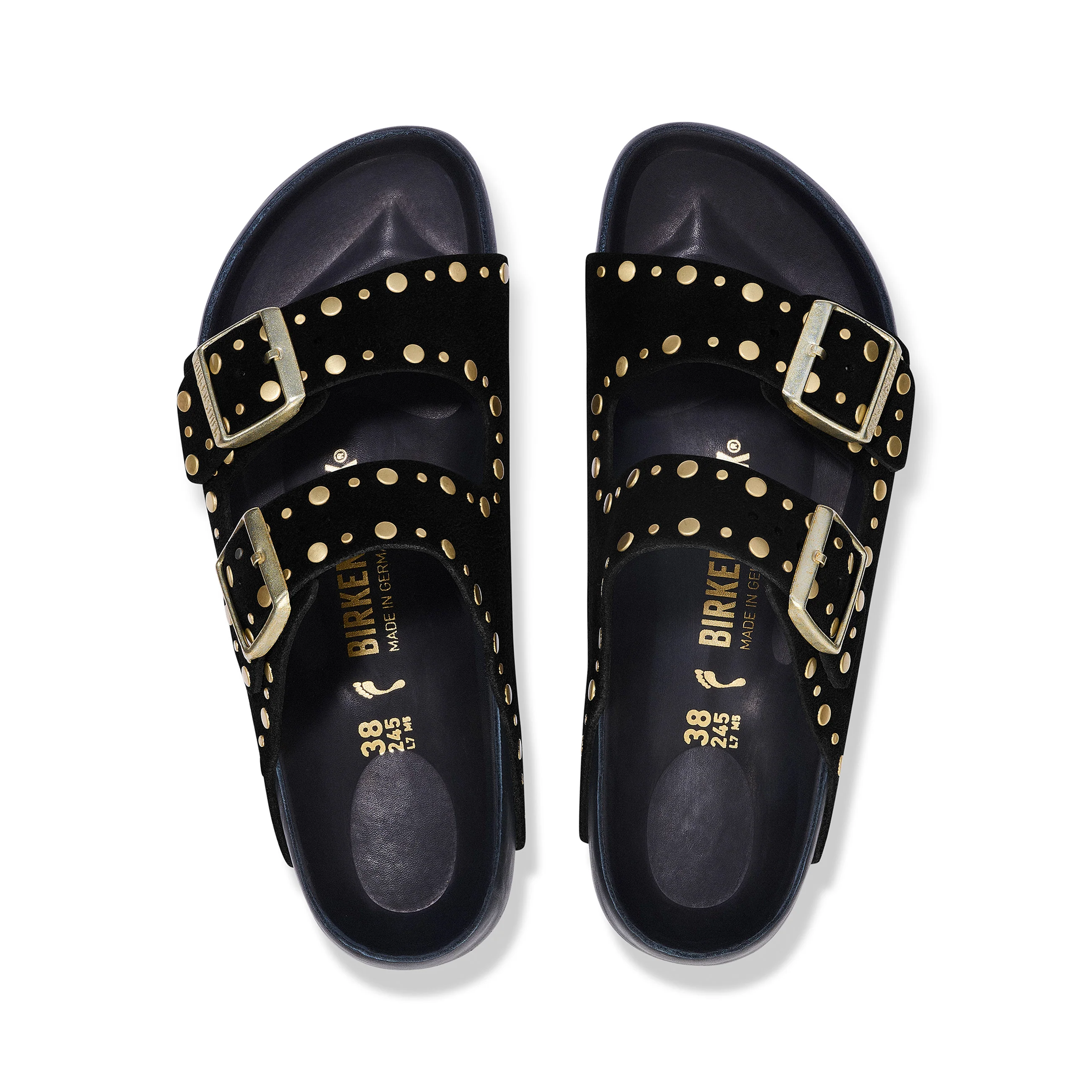 Arizona Exquisite Rivets Black Suede Leather - Image 3