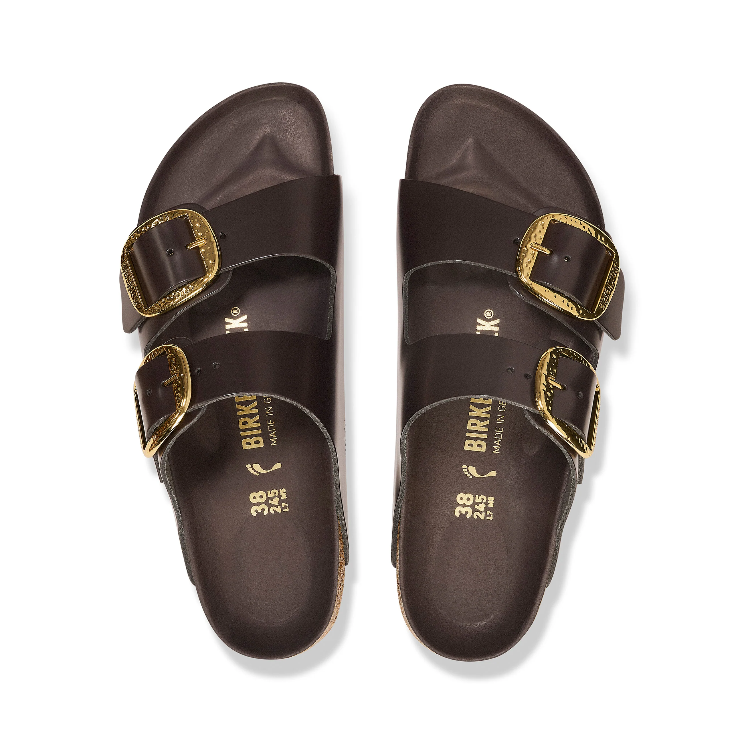 Arizona Hammered Big Buckle High Shine Espresso Natural Leather Patent - Image 3