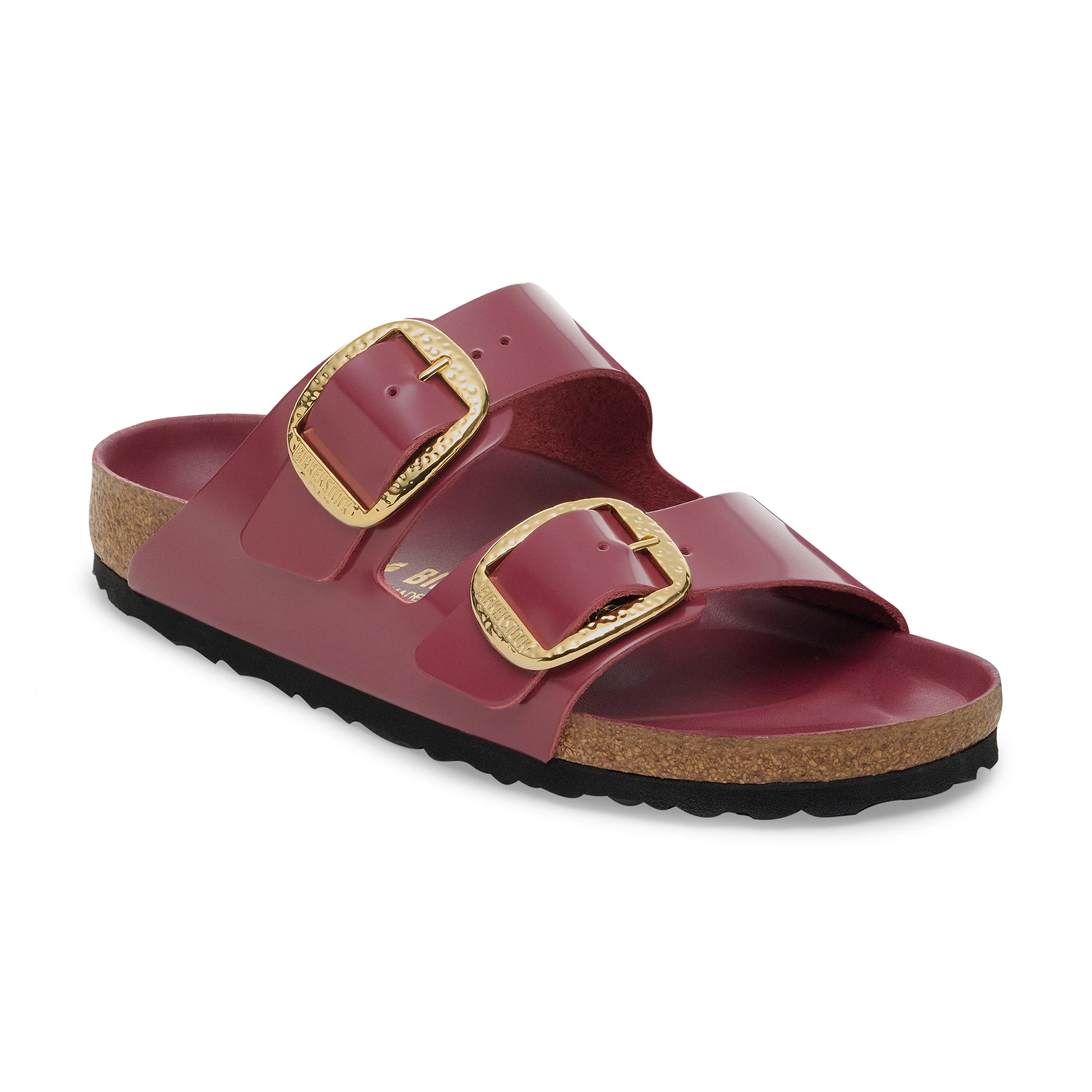Arizona Hammered Big Buckle High Shine Zinfandel Natural Leather Patent