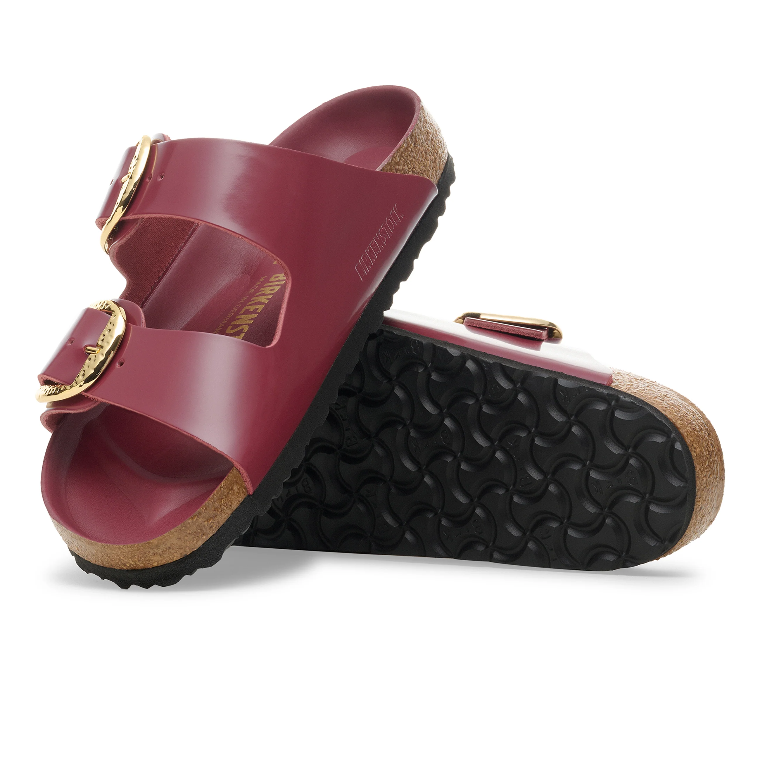 Arizona Hammered Big Buckle High Shine Zinfandel Natural Leather Patent - Image 4