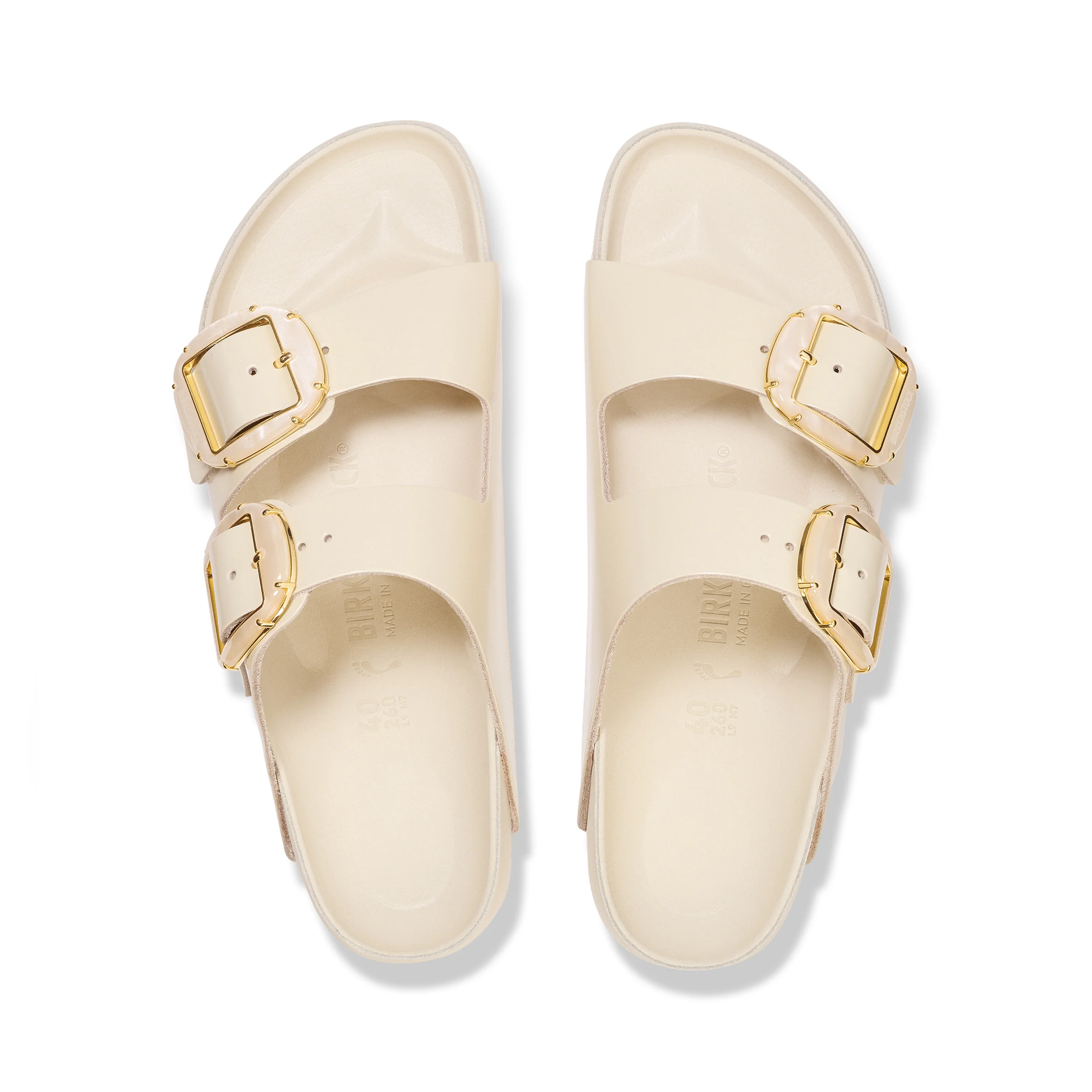 Arizona Pearl Big Buckle High Shine Ecru Natural Leather Patent - Image 3