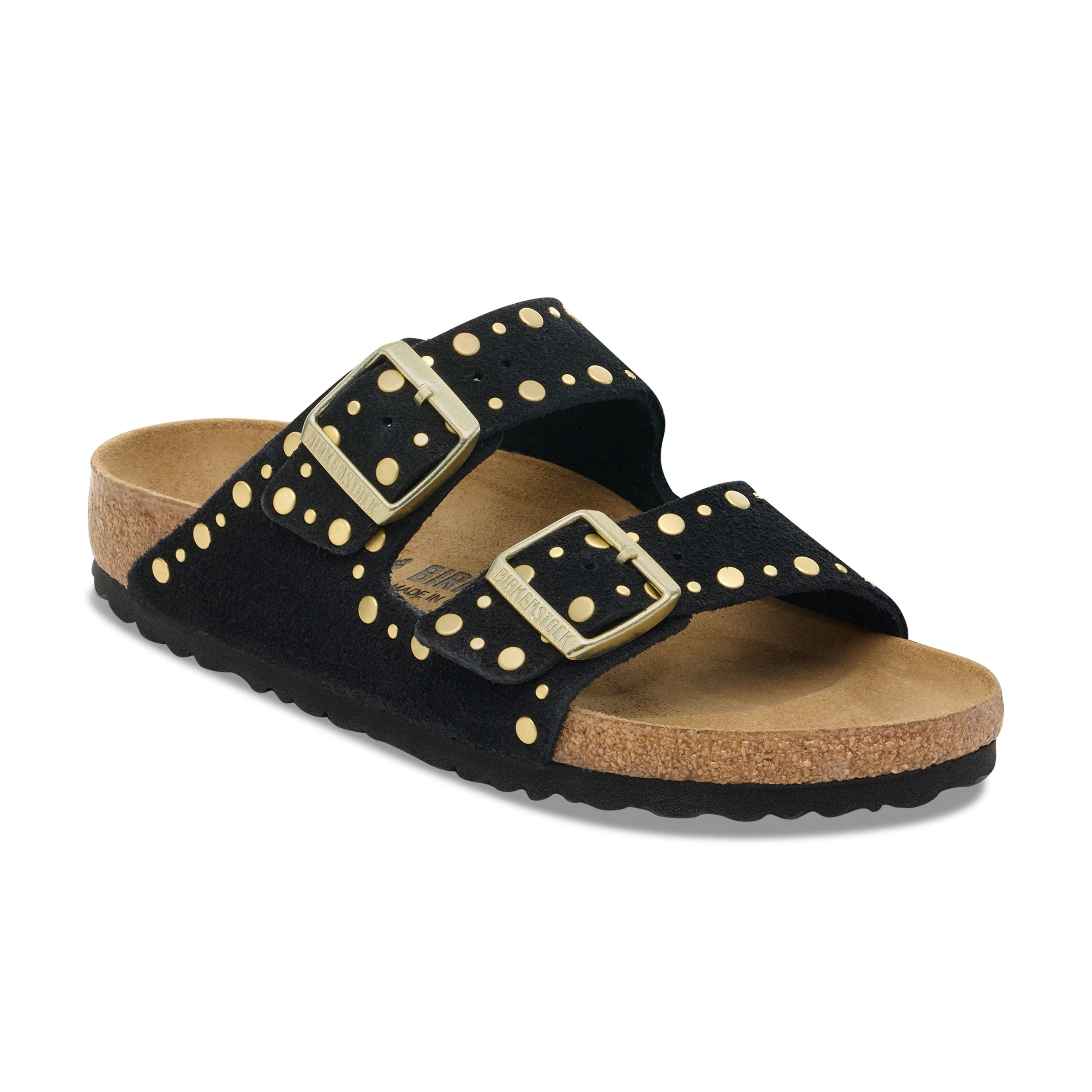 Arizona Rivet Black Suede Leather