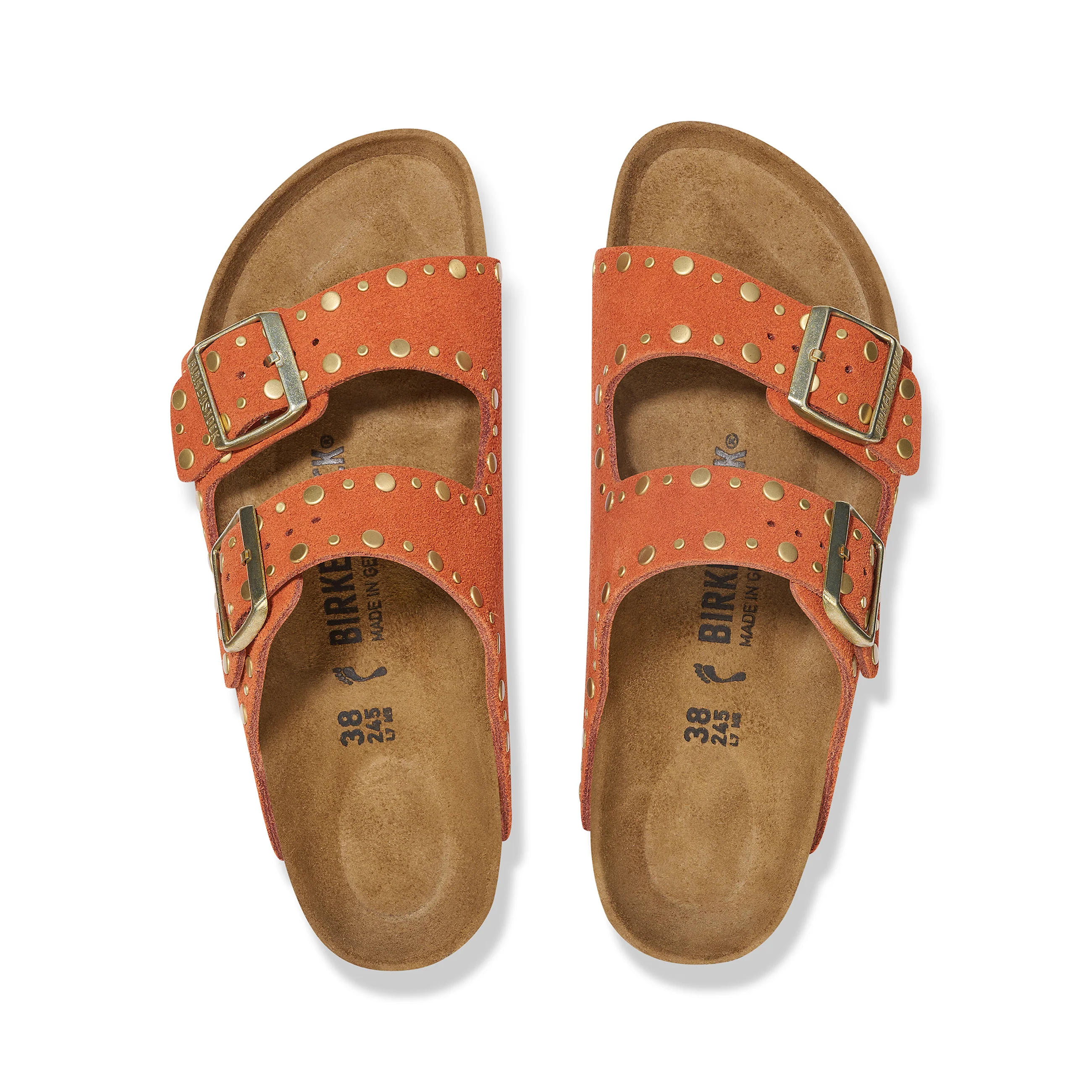Arizona Rivet Dark Rust Suede Leather - Image 3