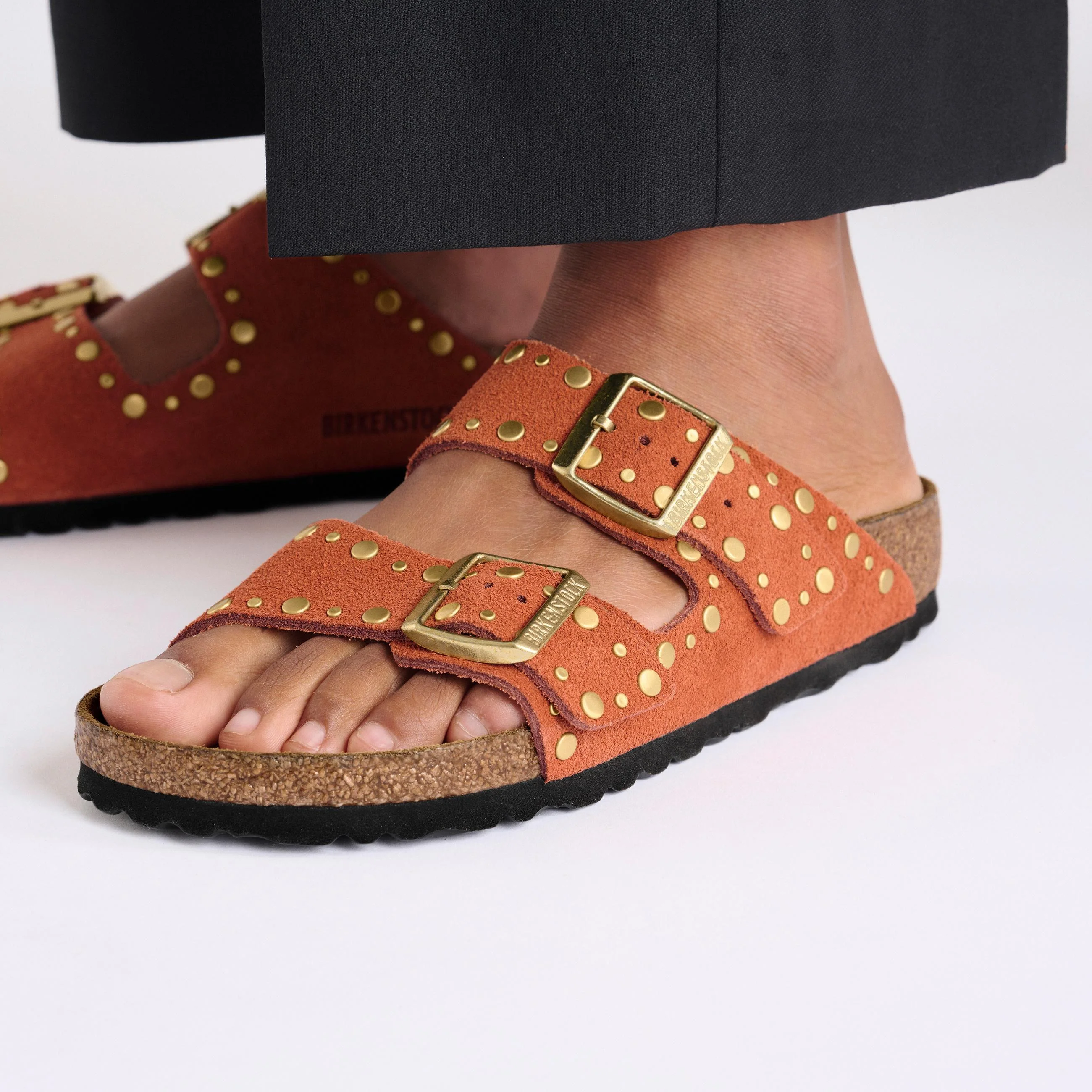 Arizona Rivet Dark Rust Suede Leather - Image 5