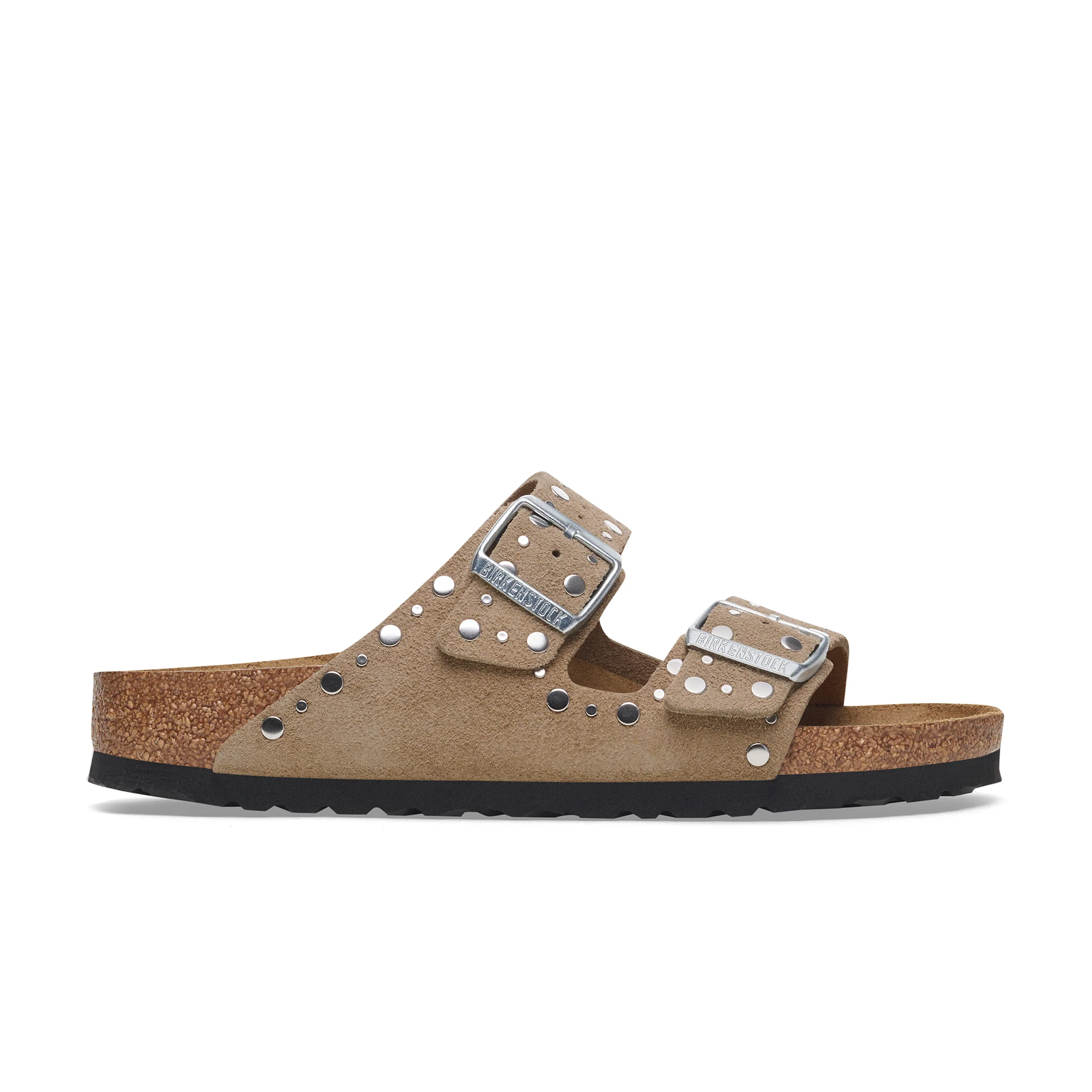 Arizona Rivet Taupe Suede Leather - Image 2