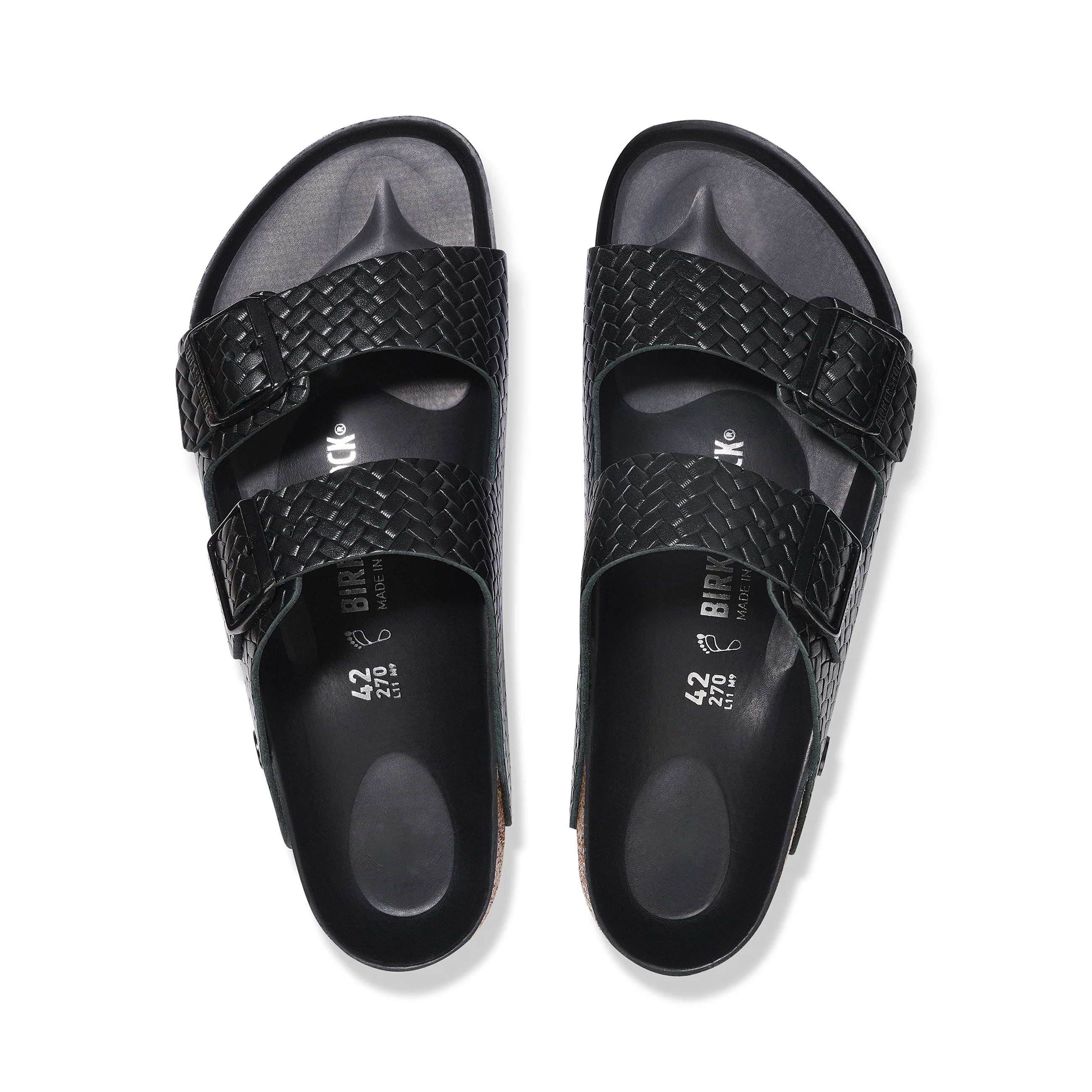 Arizona Semi-Exquisite Woven Emboss Black Smooth Leather - Image 3