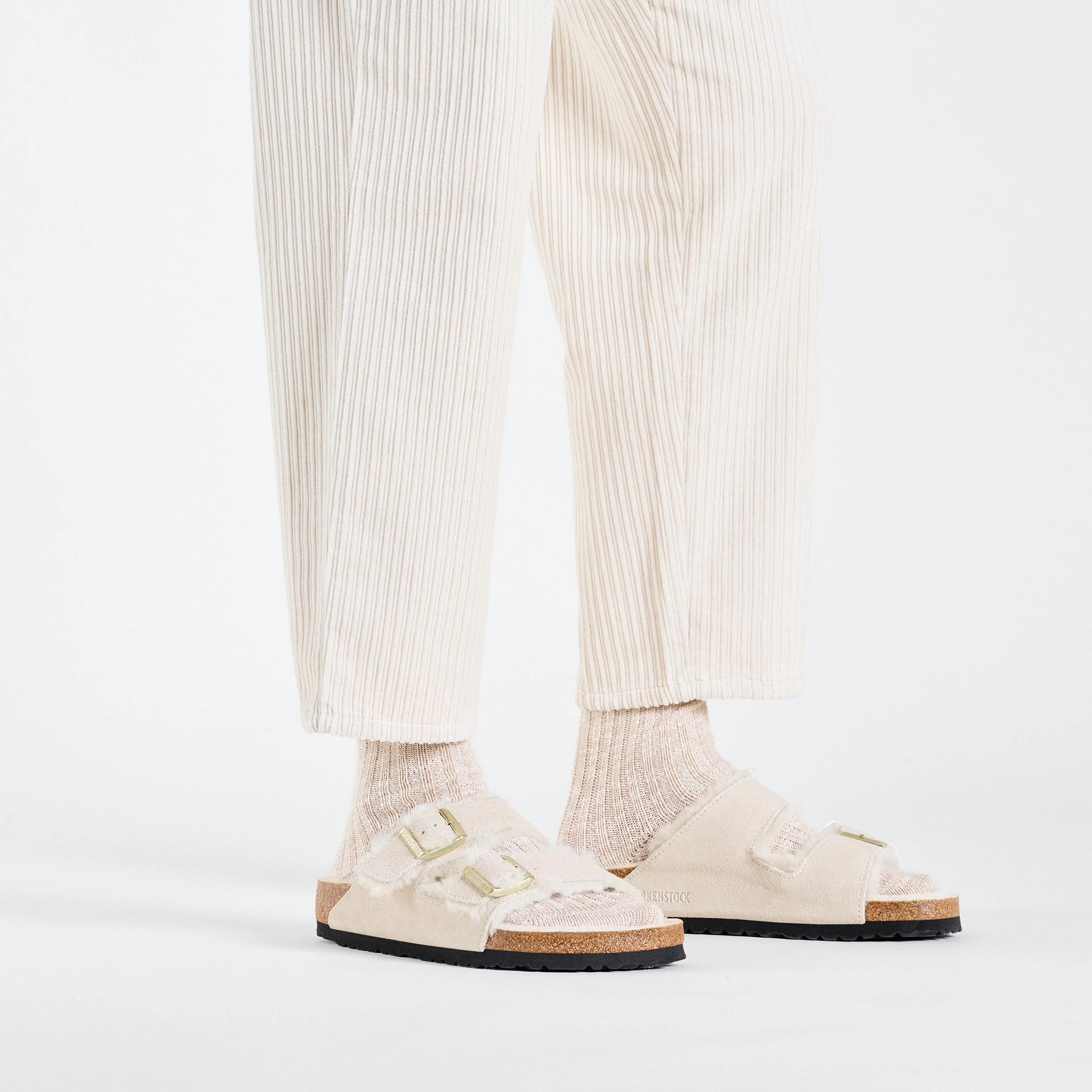 Arizona Shearling Antique White Suede Leather/Shearling - Image 4