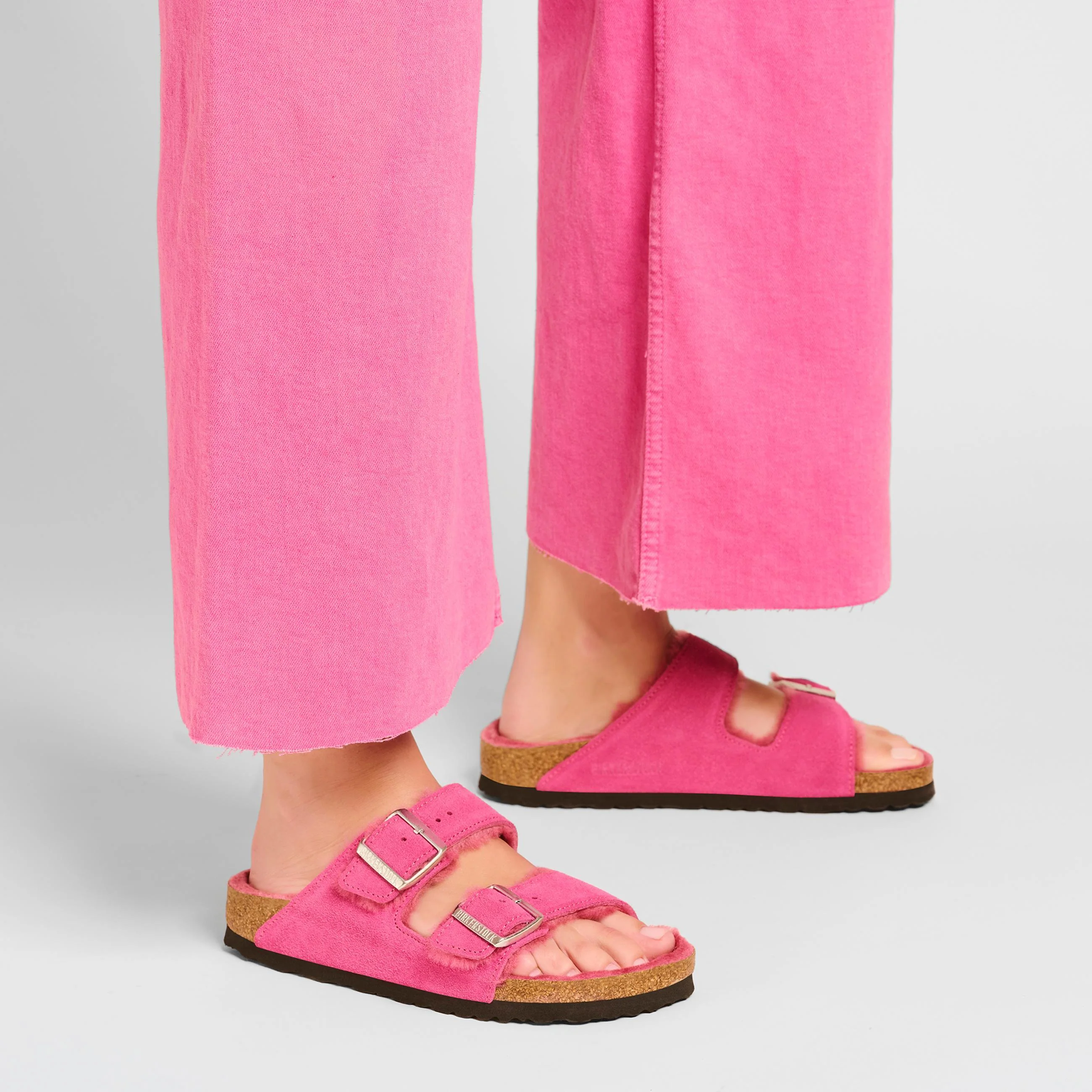 Arizona Shearling Fuchsia Tulip Suede Leather/Shearling - Image 5