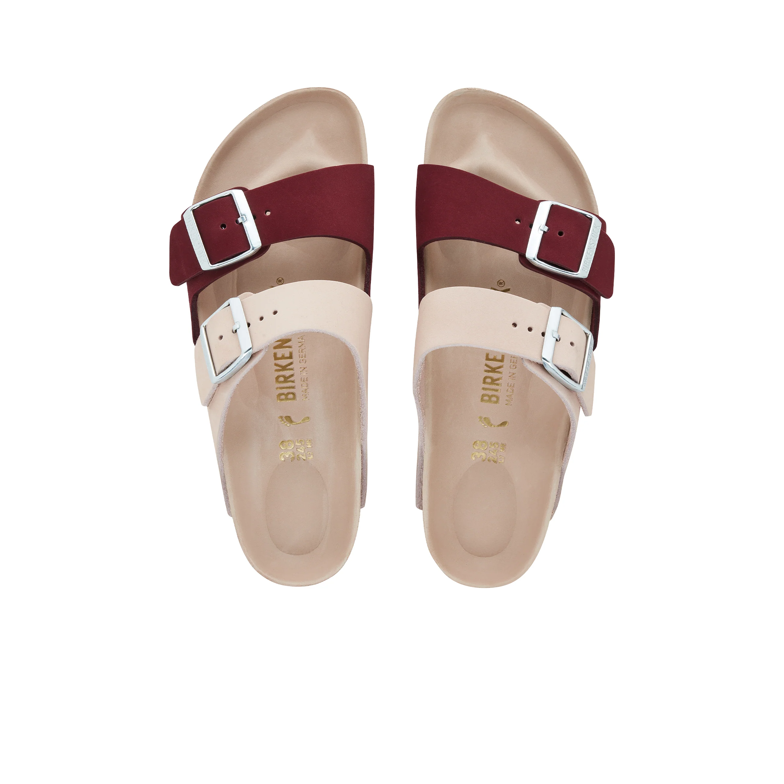 Arizona Split Maroon/Light Rose Nubuck Leather - Image 3