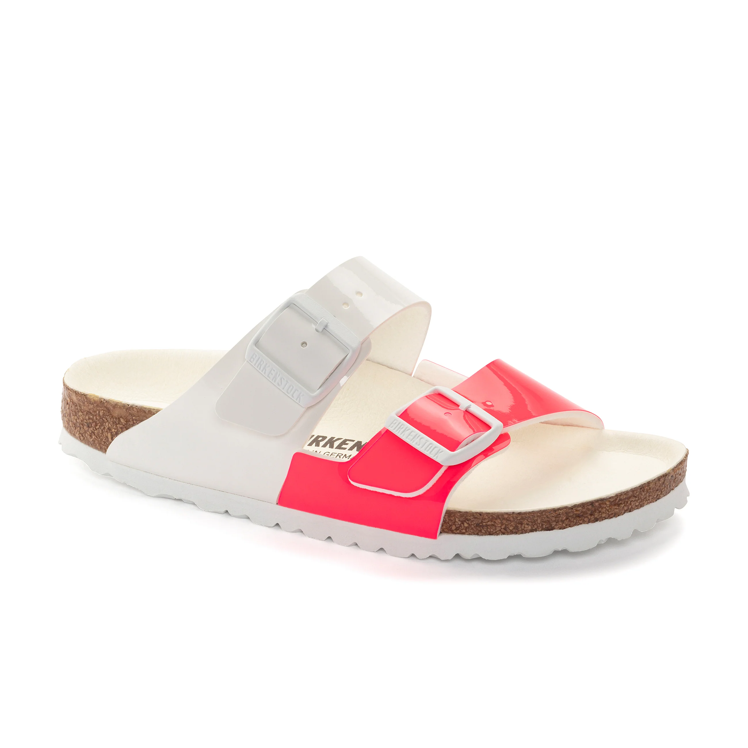 Arizona Vegan Split Neon Pink/White Birko-Flor Patent