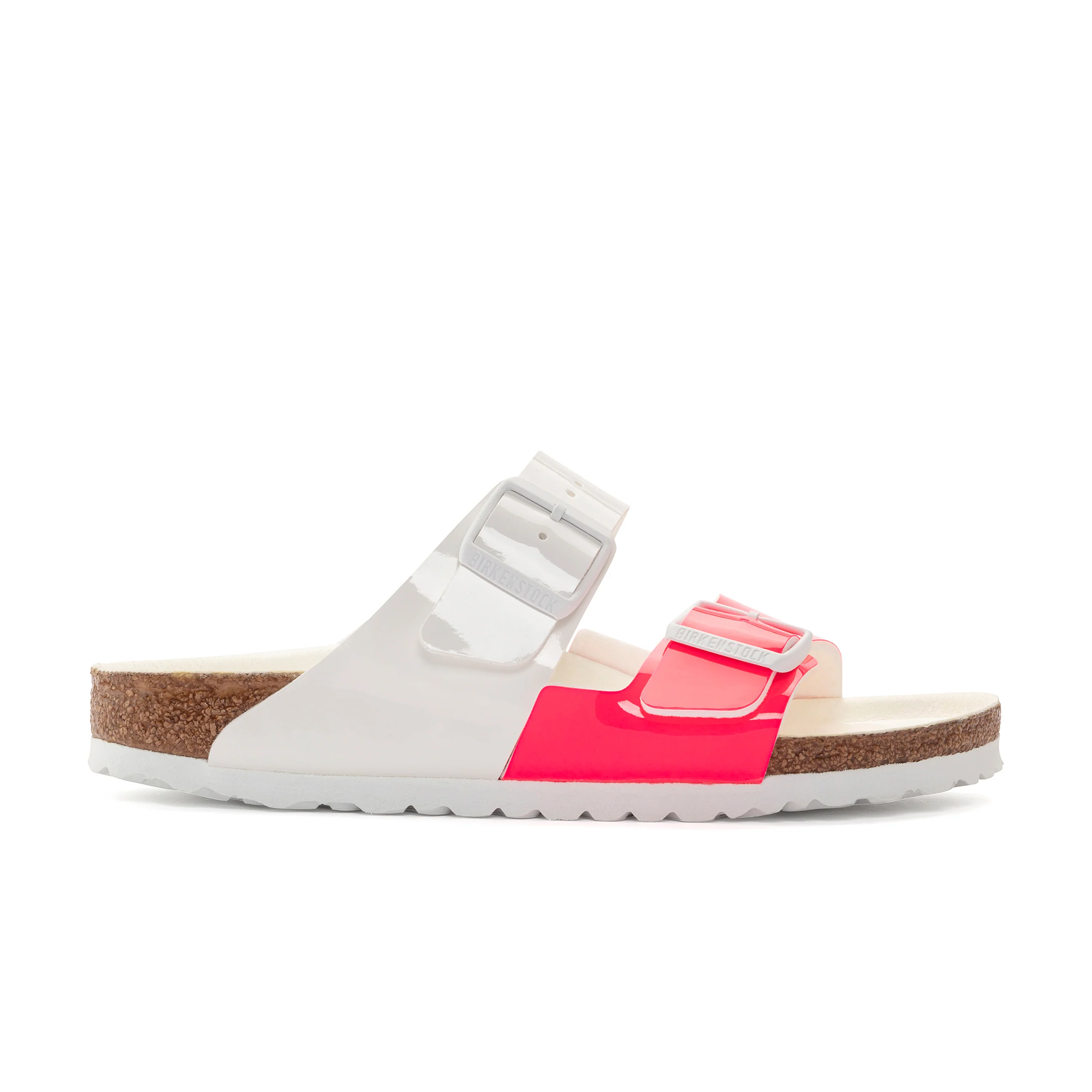Arizona Vegan Split Neon Pink/White Birko-Flor Patent - Image 2