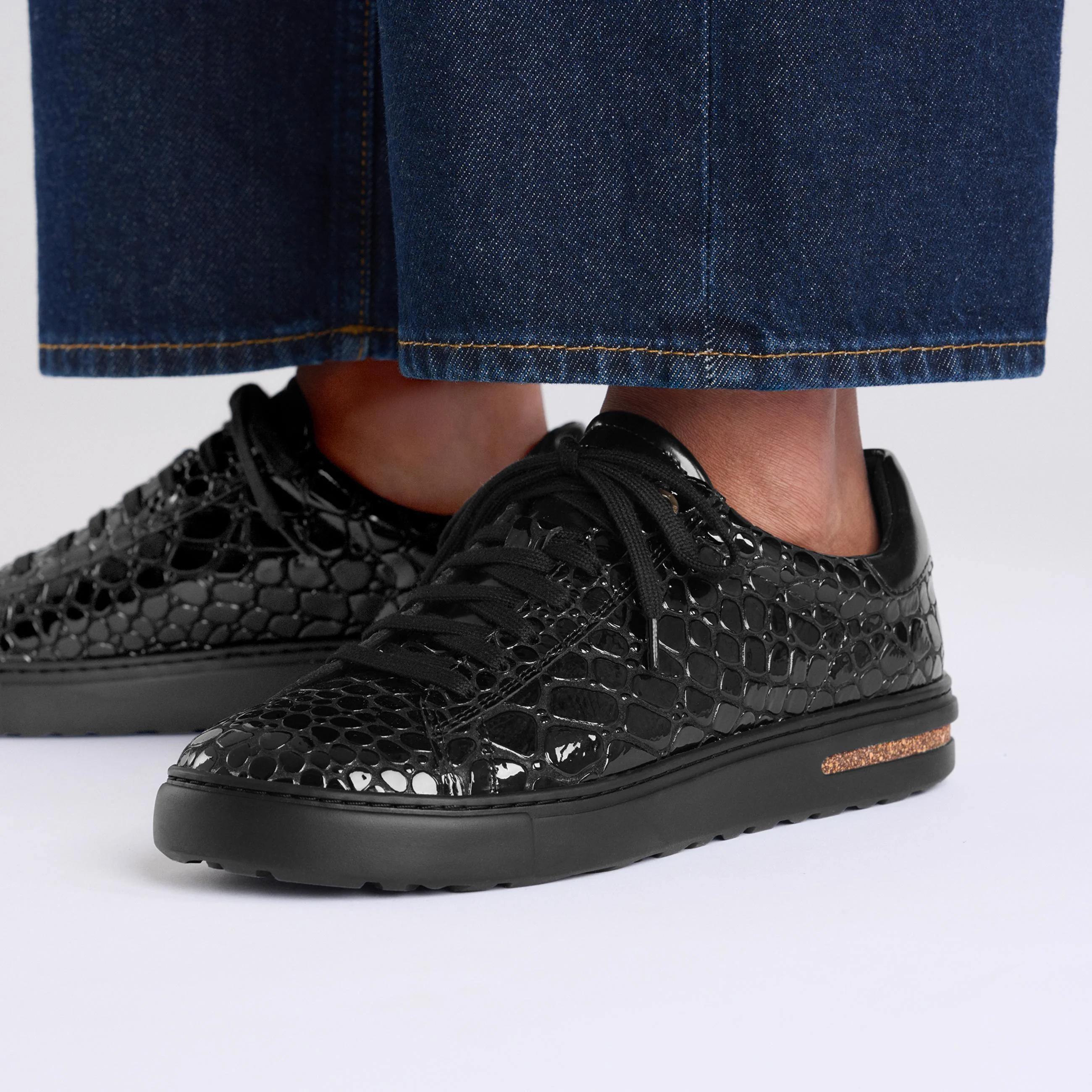 Bend Low Shiny Croc Black Embossed Patent Leather - Image 5