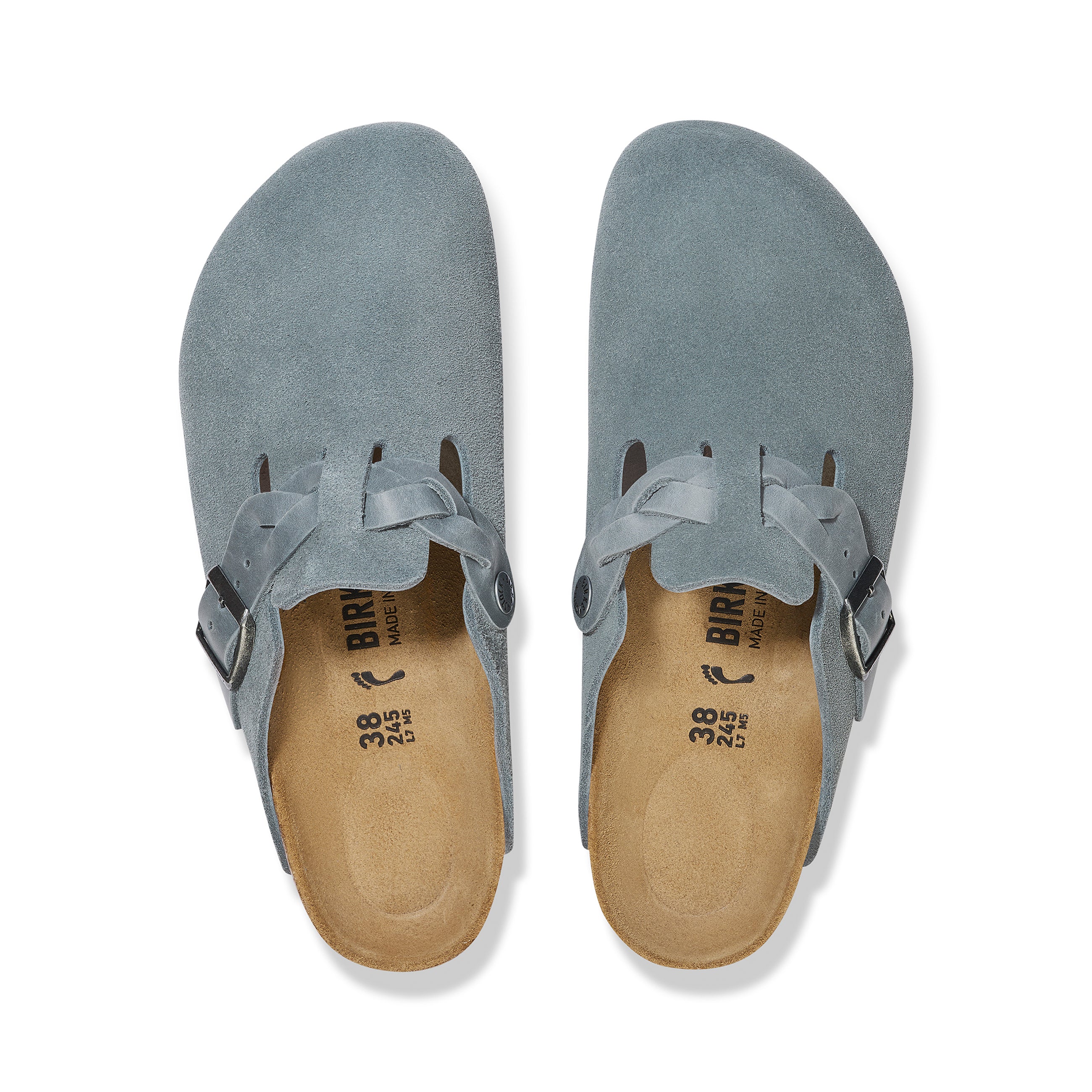 Boston Braided Basalt Grey Suede Leather - Image 3