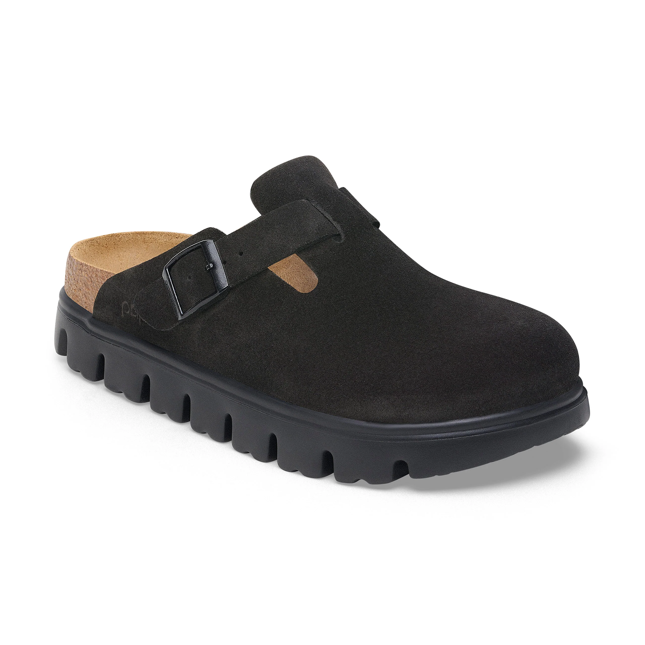 Boston Chunky Black Suede Leather