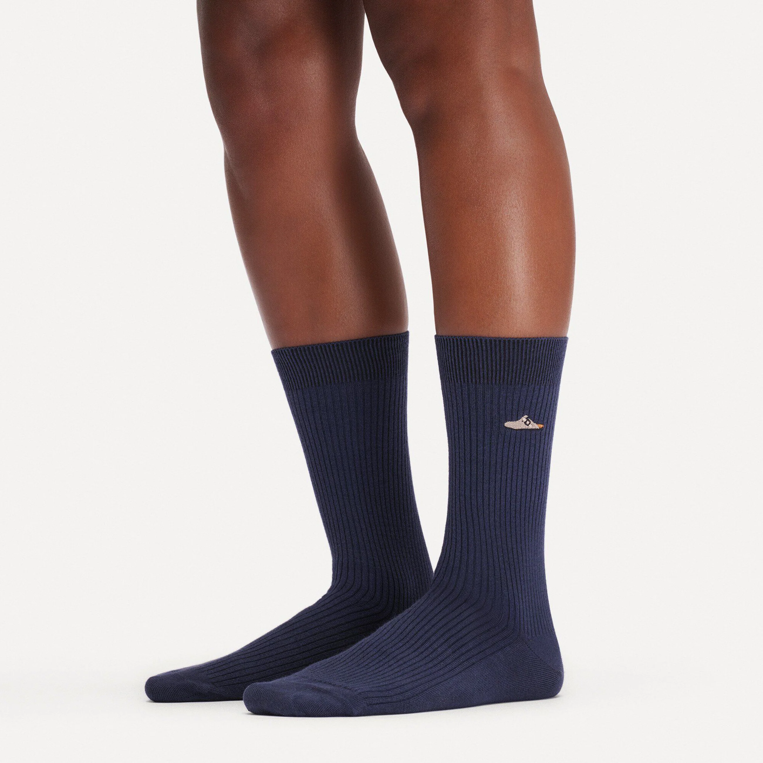 Cotton Rib Socks New Navy - Image 3