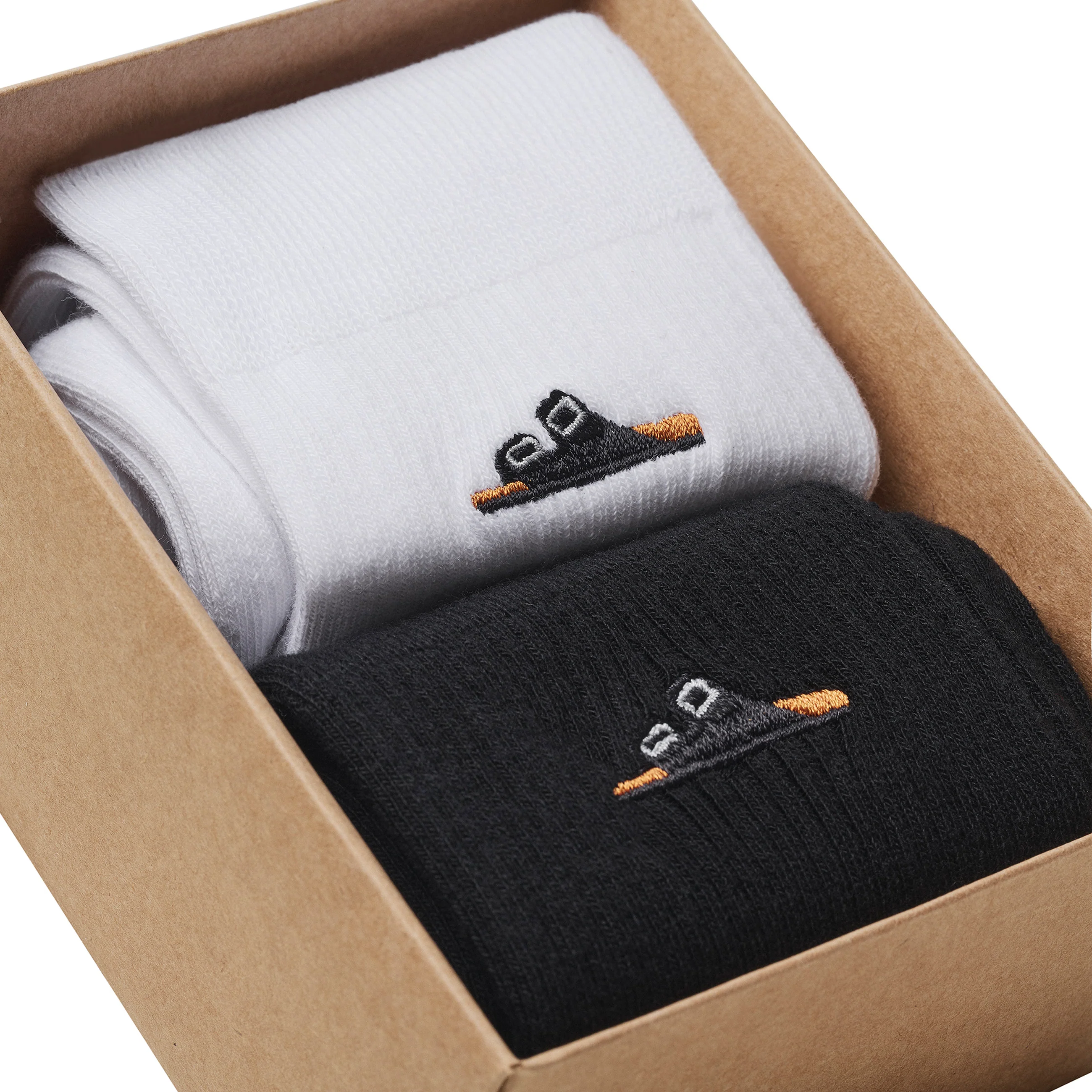 Cotton Rib Socks 2-Pack Gift Set Black & White - Image 2