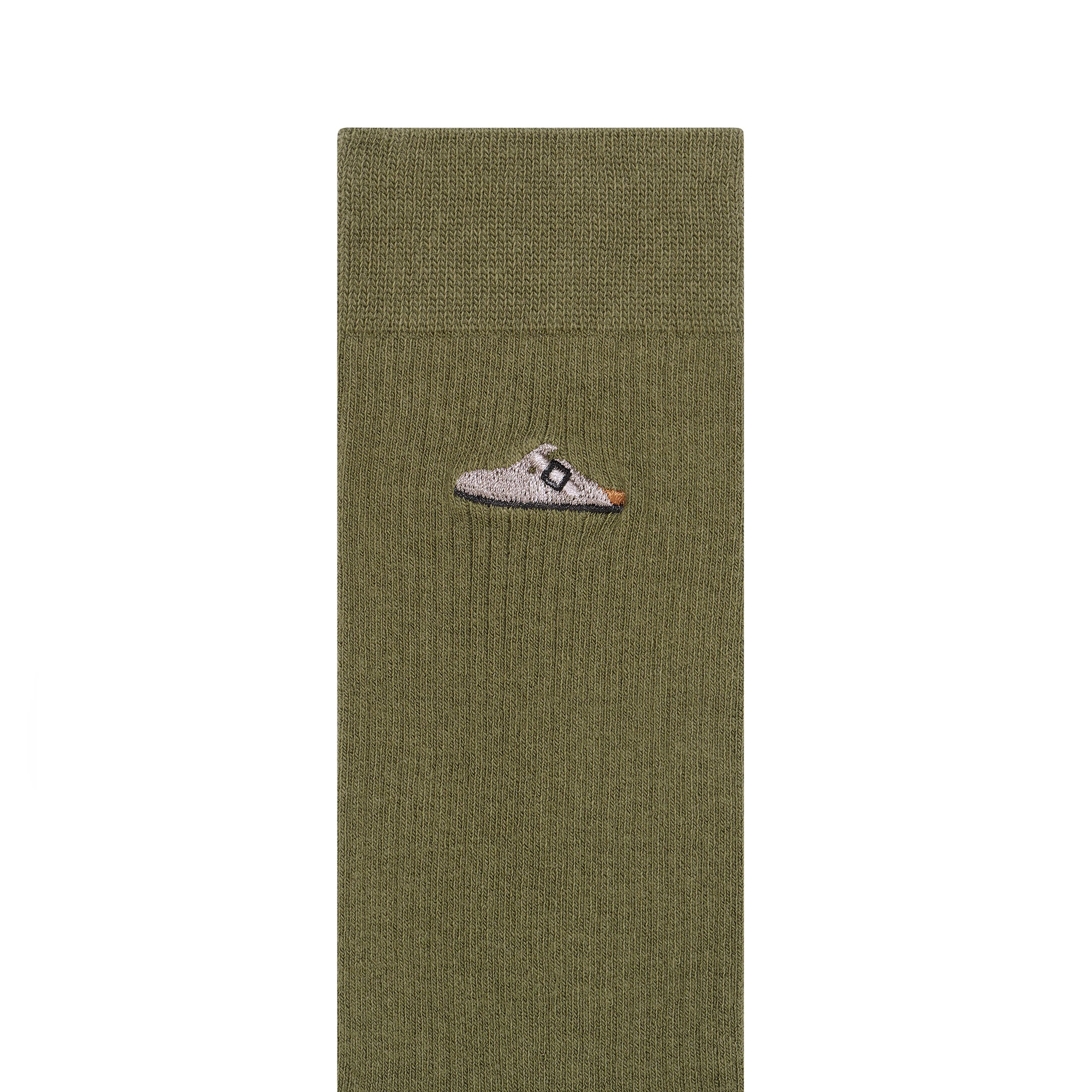 Cotton Rib Socks Pine Green - Image 2