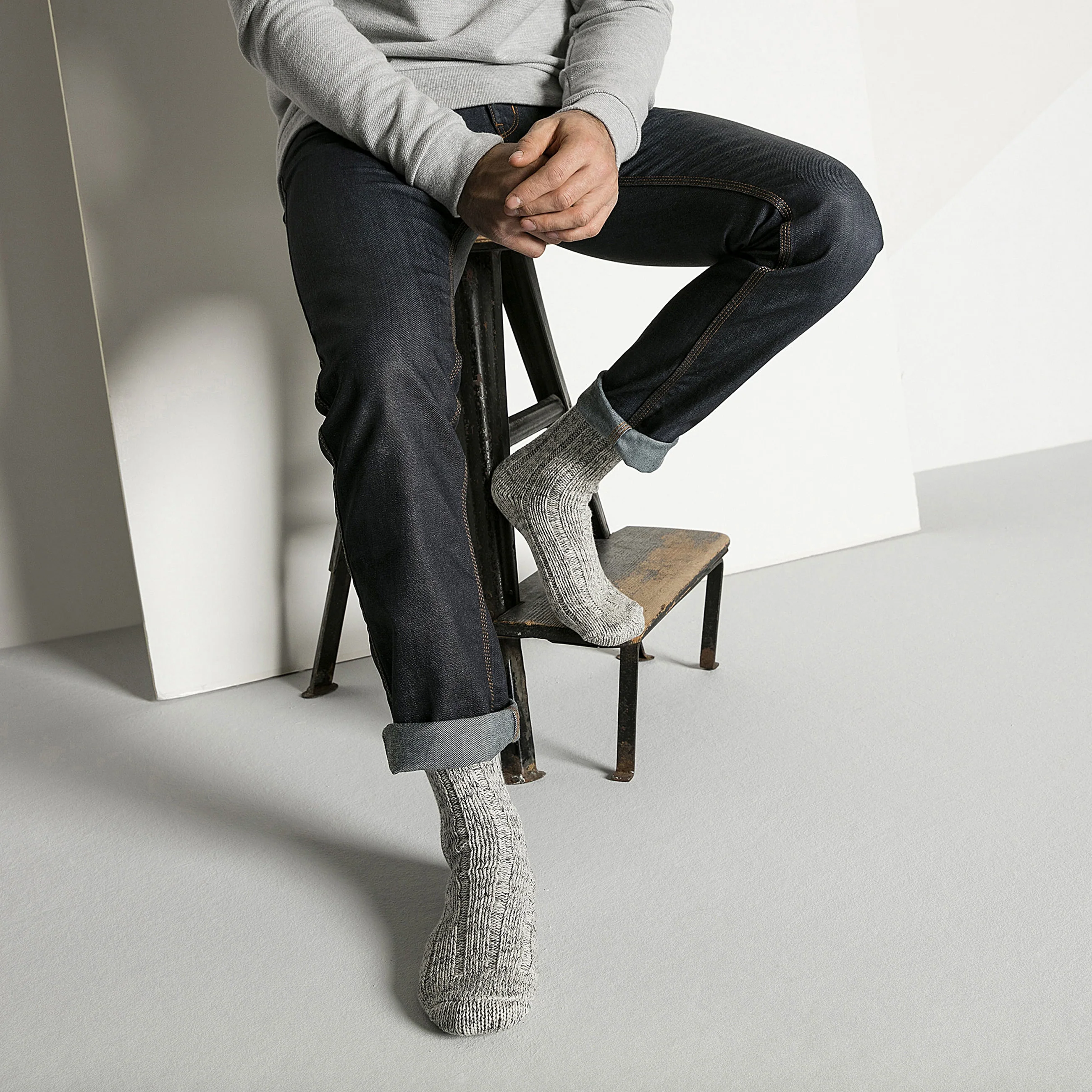 Cotton Twist Socks Light Grey - Image 3