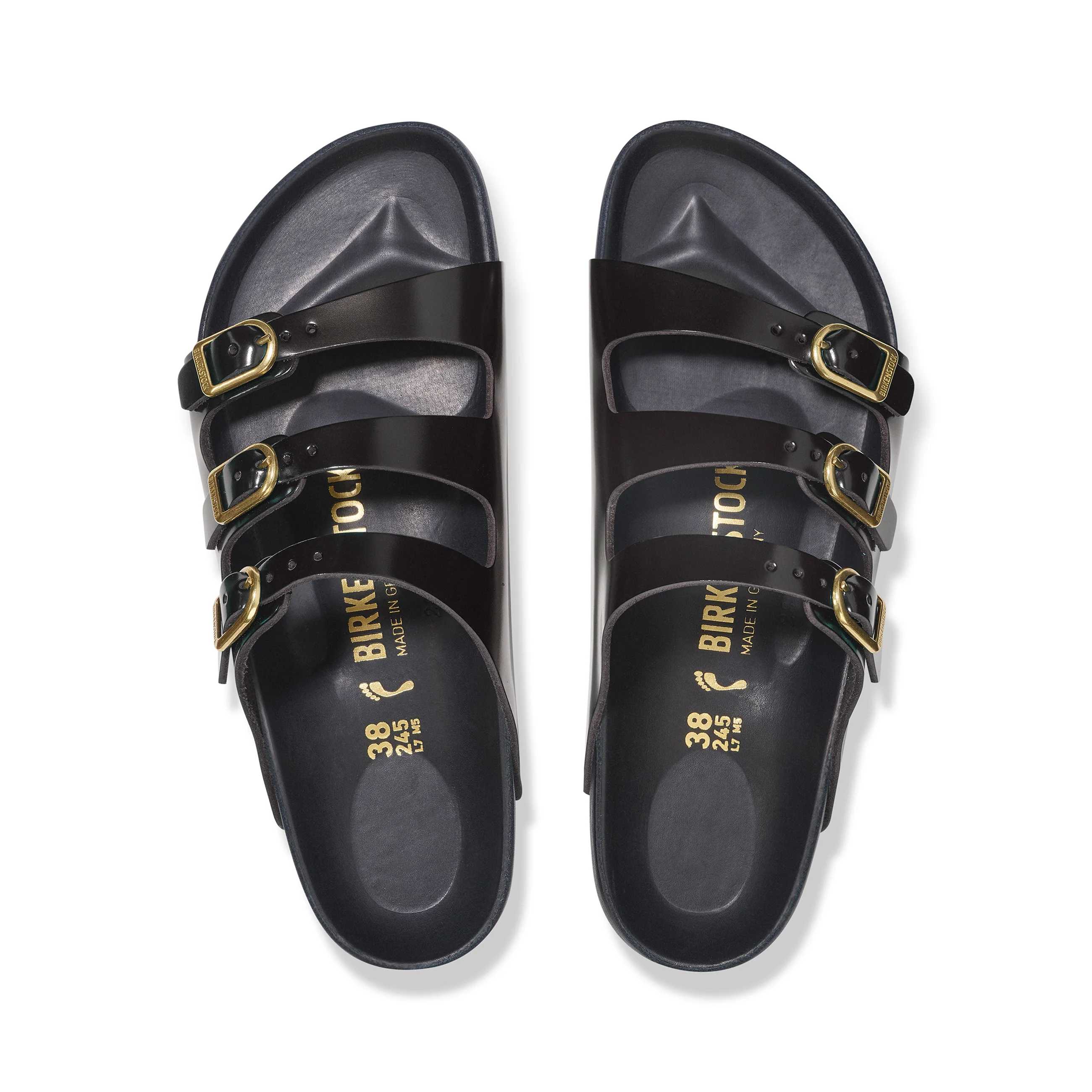 Florida D-Buckle Exquisite High Shine Black Natural Leather Patent - Image 3