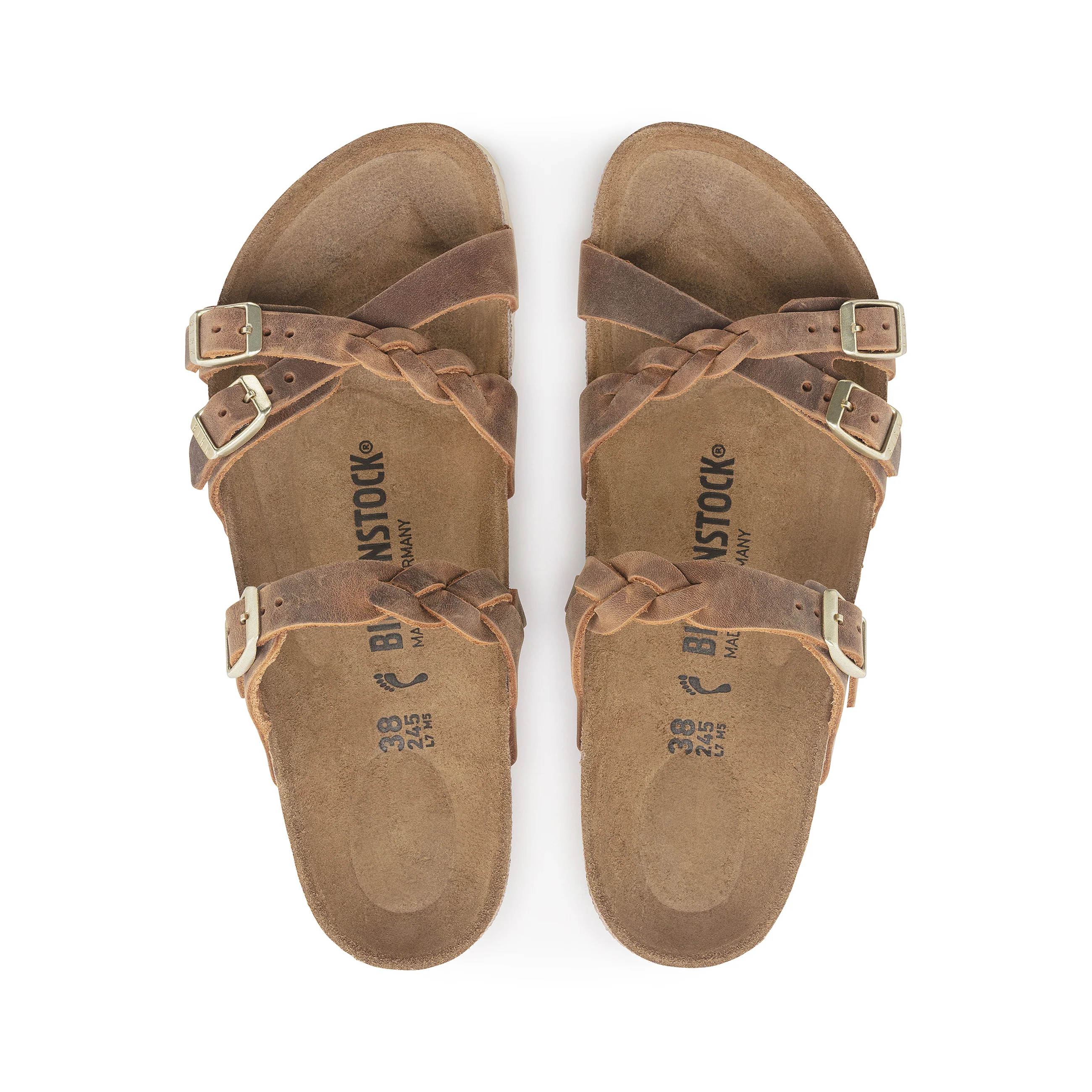 Franca Braided Cognac Oiled Leather - Image 3
