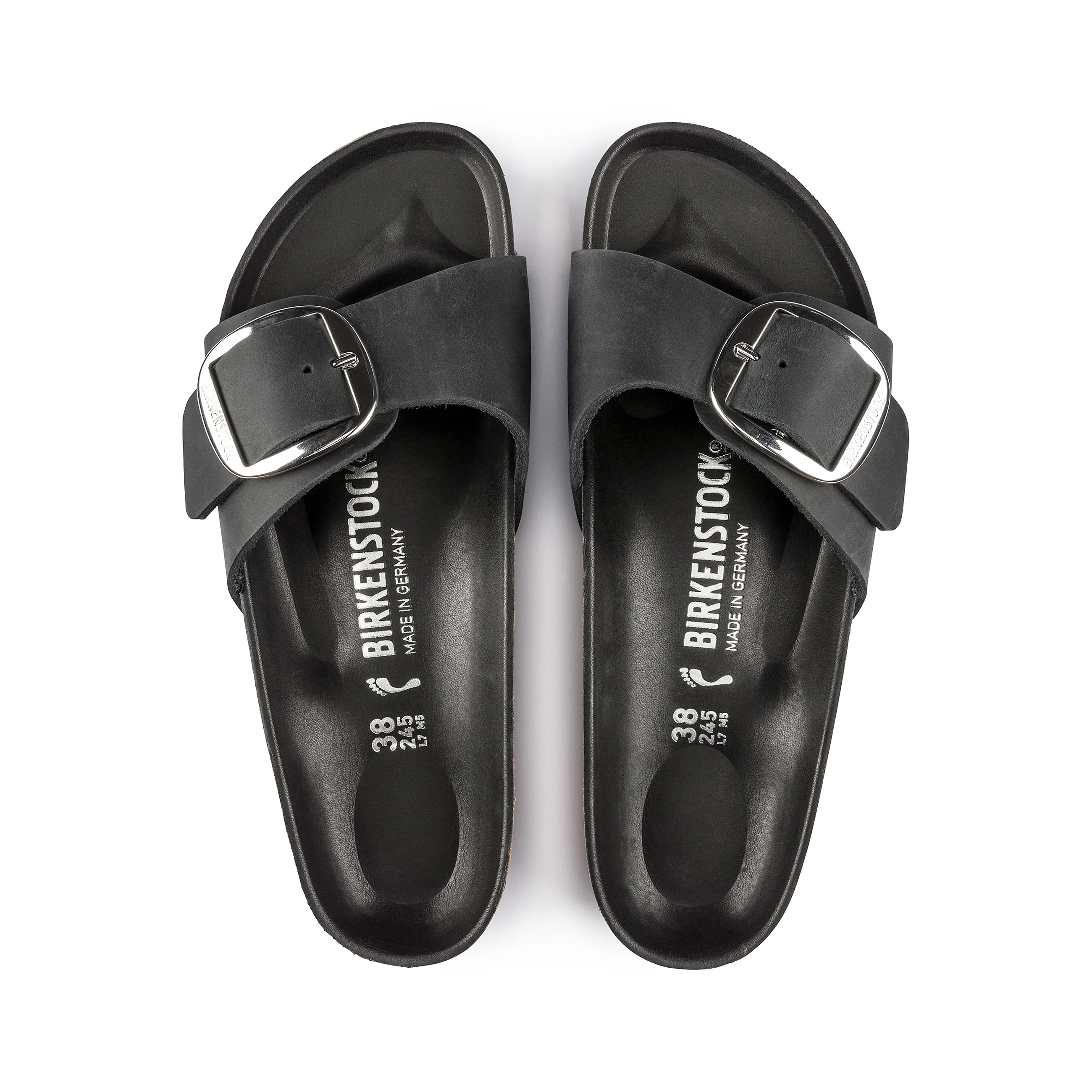 Madrid Big Buckle Black Oiled Leather - Image 3
