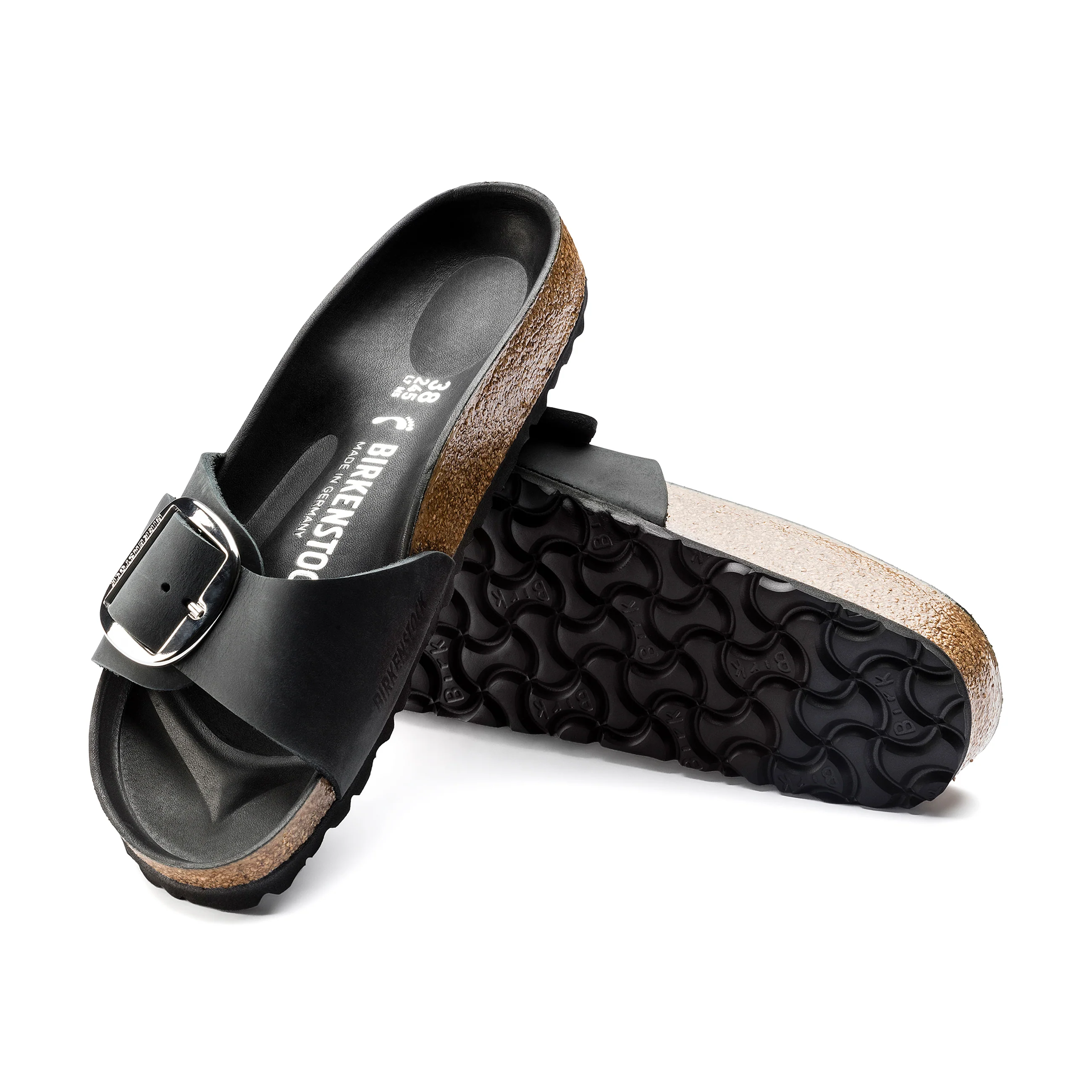 Madrid Big Buckle Black Oiled Leather - Image 4