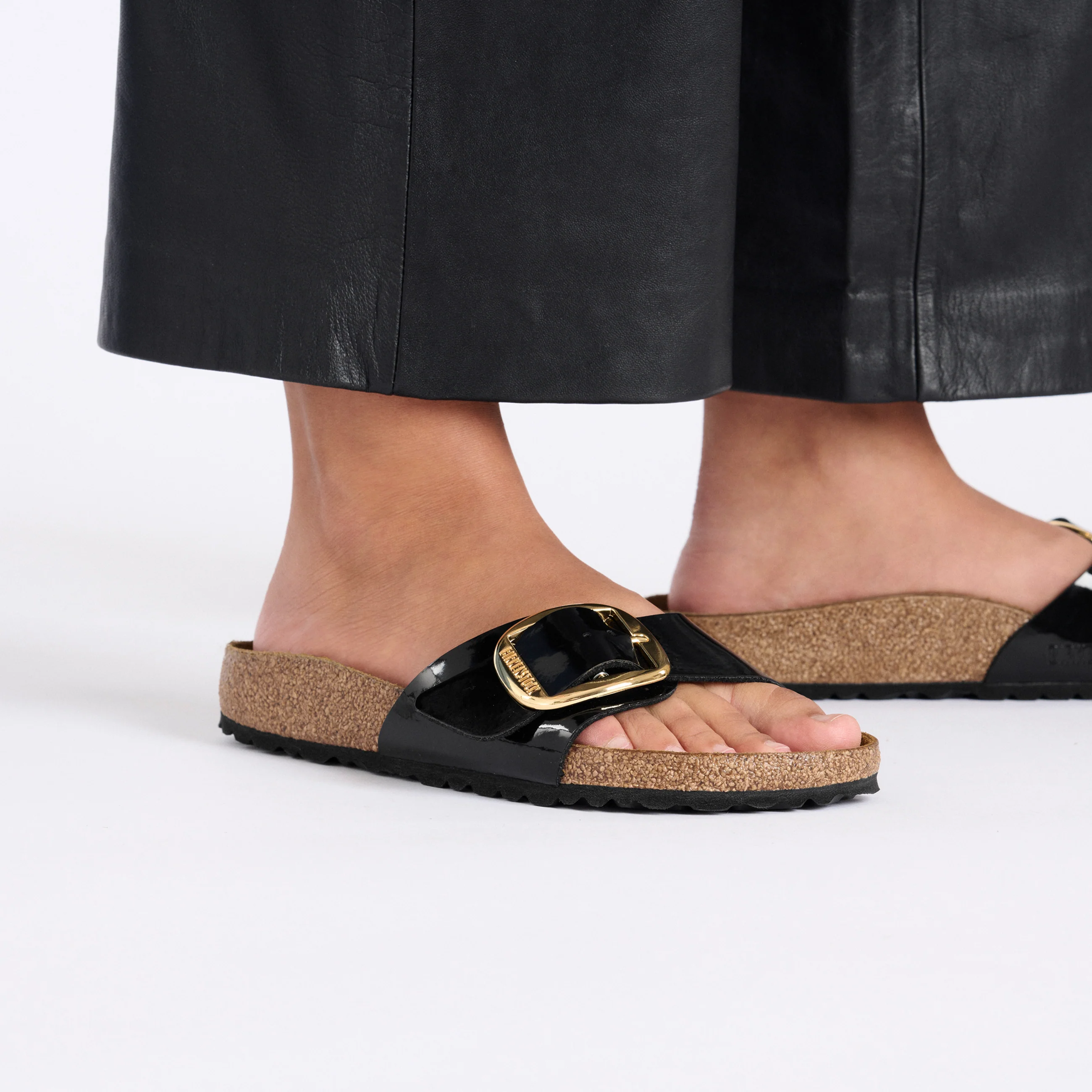 Madrid Big Buckle Patent Black/Gold Birko-Flor - Image 5