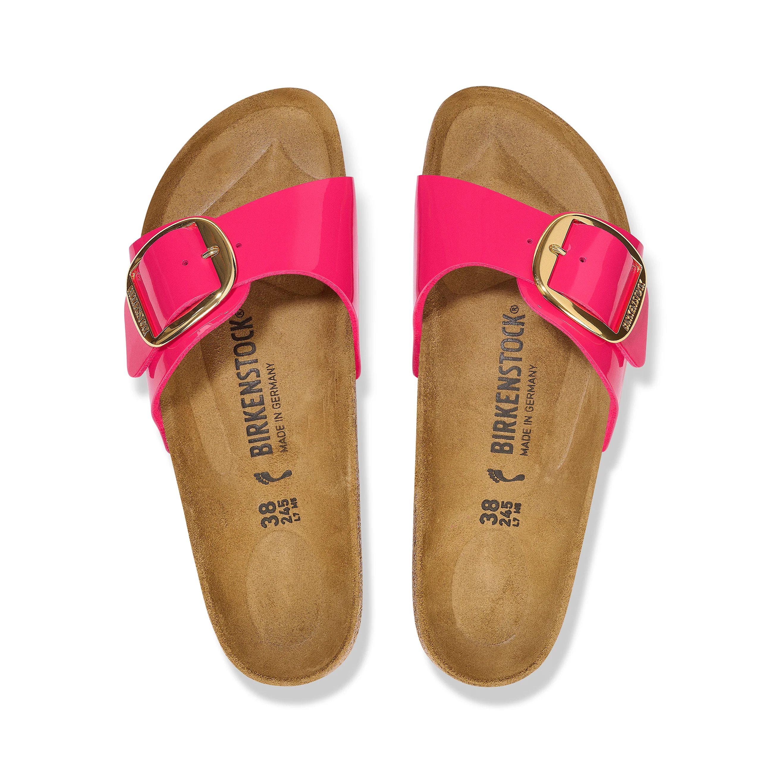 Madrid Big Buckle Patent Fuchsia Fusion Birko-Flor - Image 3