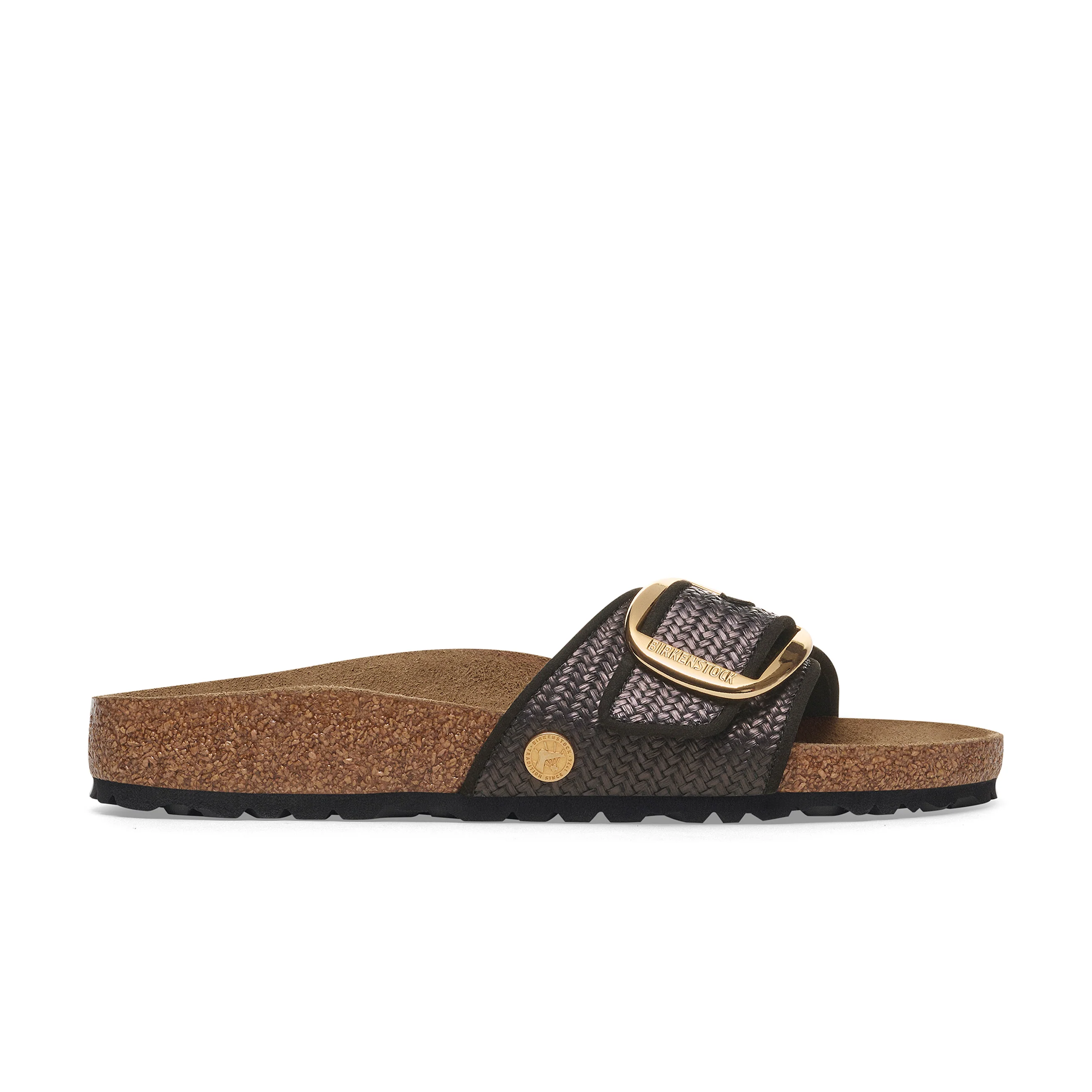 Madrid Big Buckle Raffia Black Textile - Image 2