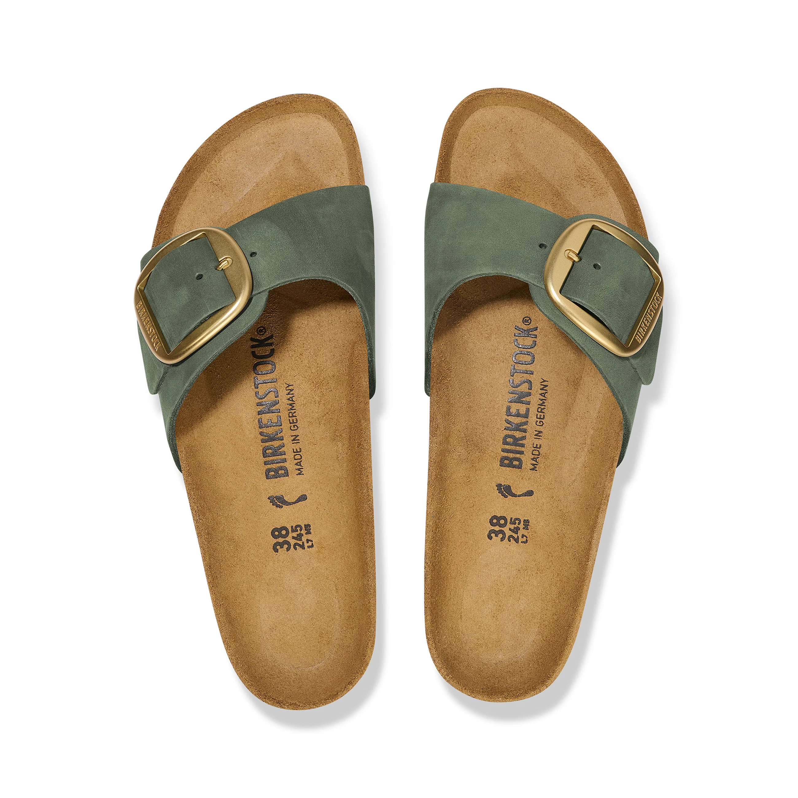 Madrid Big Buckle Thyme Nubuck Leather - Image 3