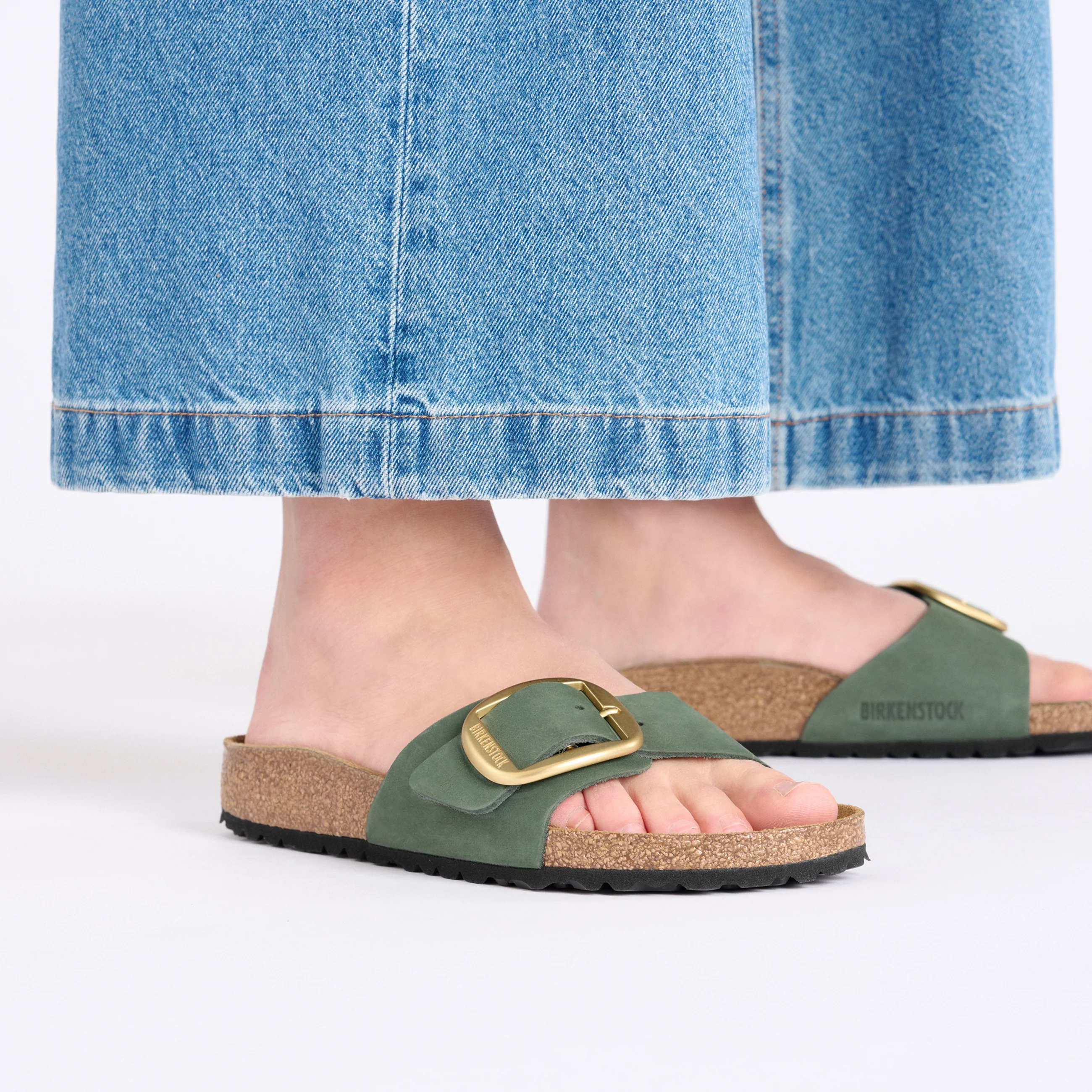Madrid Big Buckle Thyme Nubuck Leather - Image 5