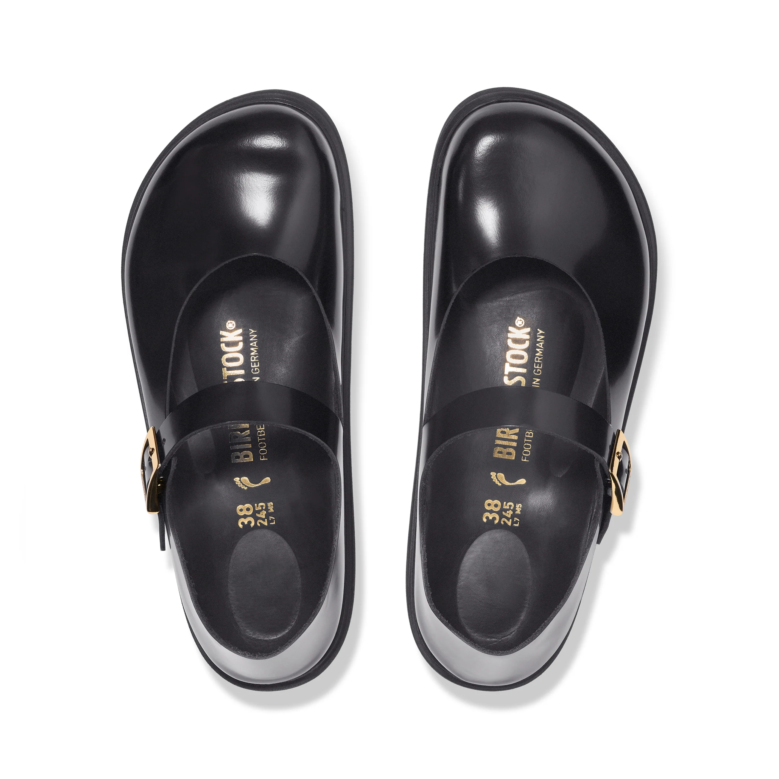 Mantova Droplet Buckle High Shine Black Natural Leather Patent - Image 3