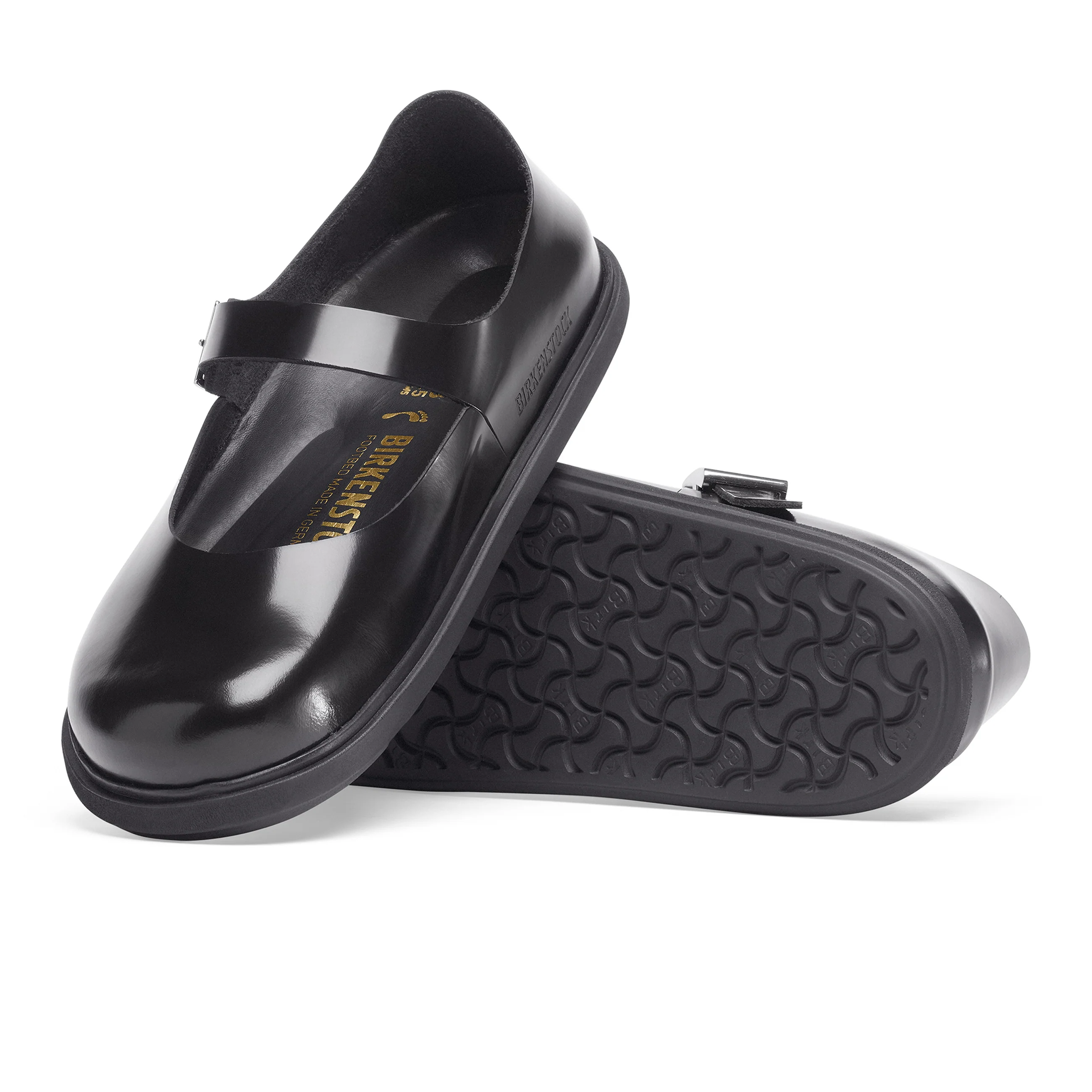 Mantova Droplet Buckle High Shine Black Natural Leather Patent - Image 4
