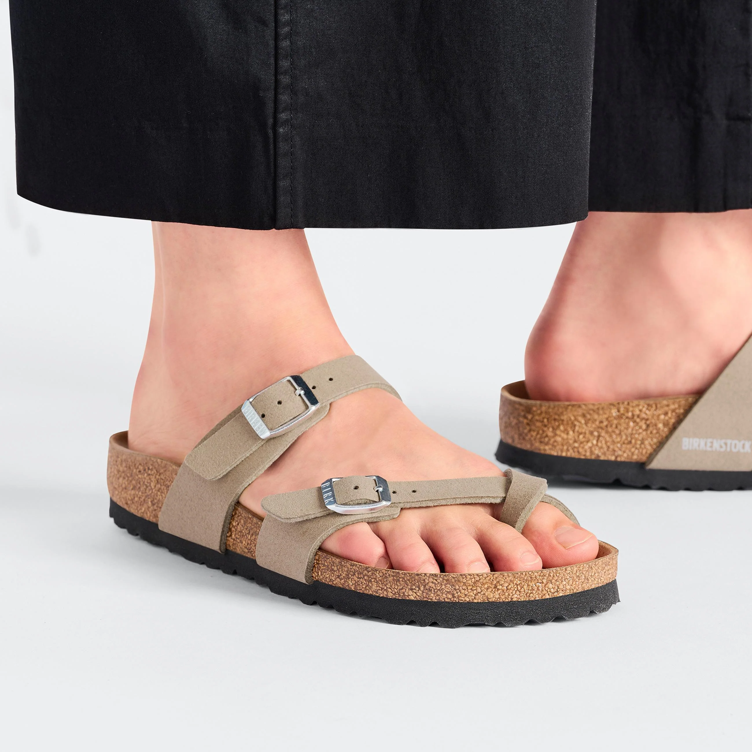 Mayari Vegan Grey Taupe Synthetic Soft Birki - Image 6