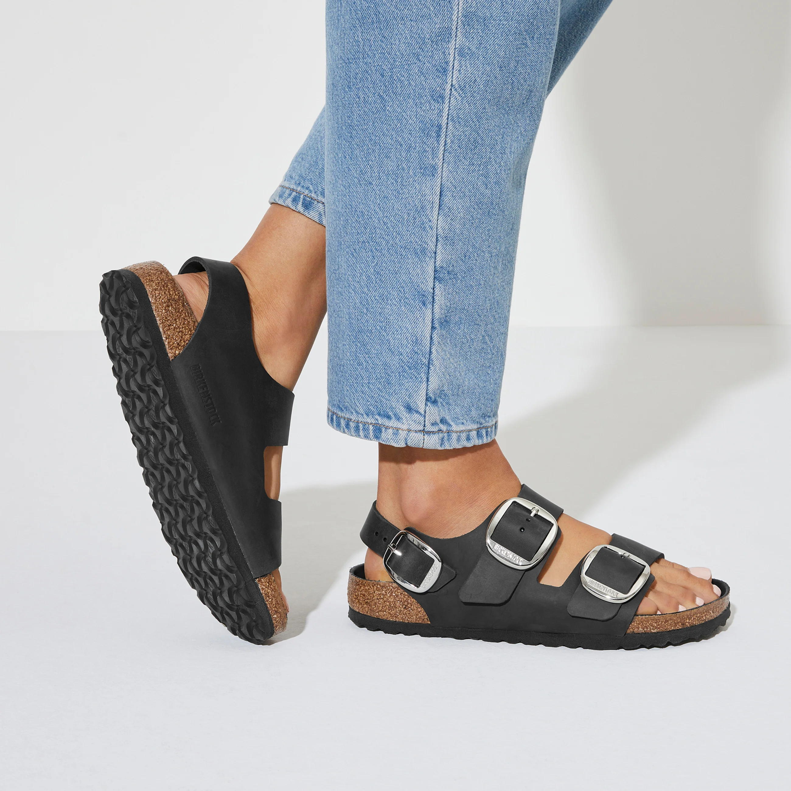 Milano Big Buckle Black Oiled Leather - Image 5